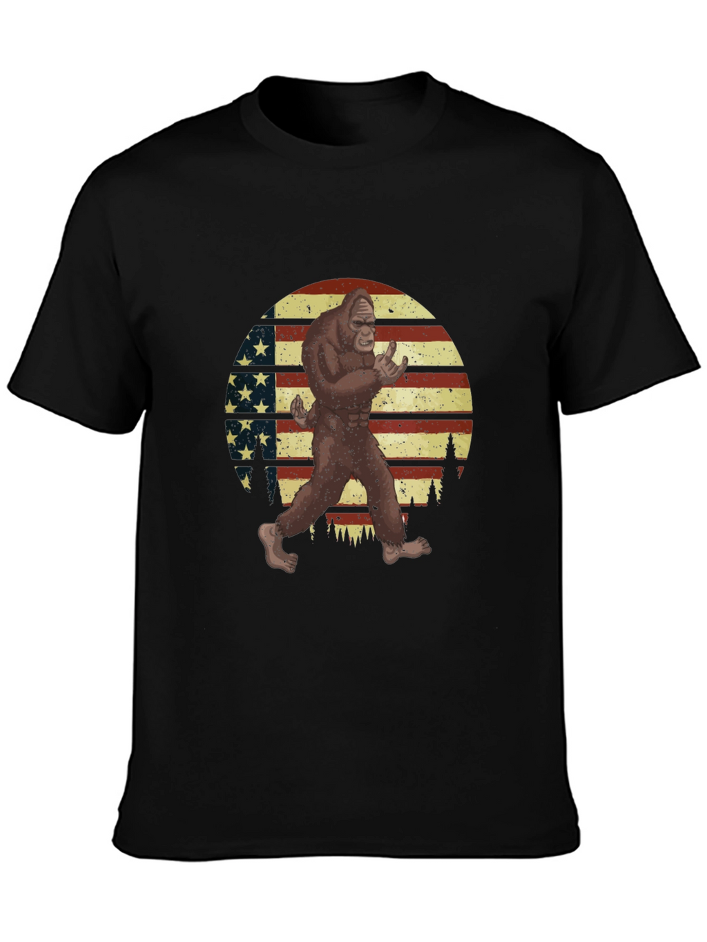 Bigfoot USA Flag Graphic T-Shirt