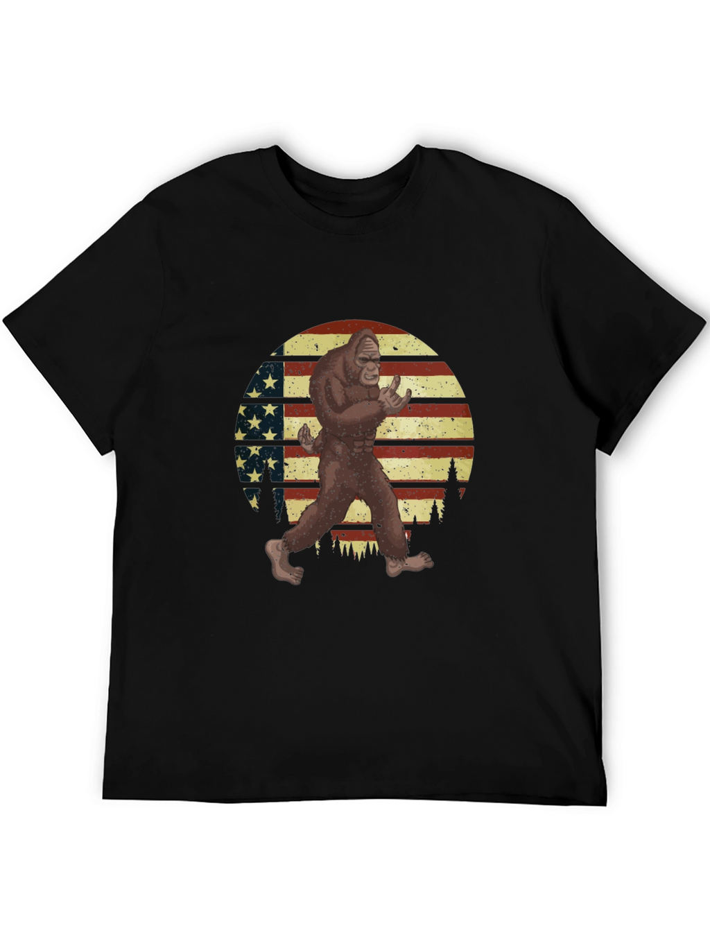 Bigfoot USA Flag Graphic T-Shirt