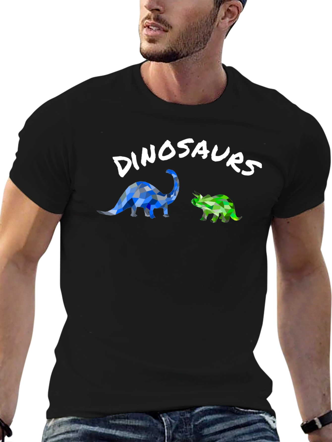 Dinosaur Graphic T-Shirt - Geometric Style
