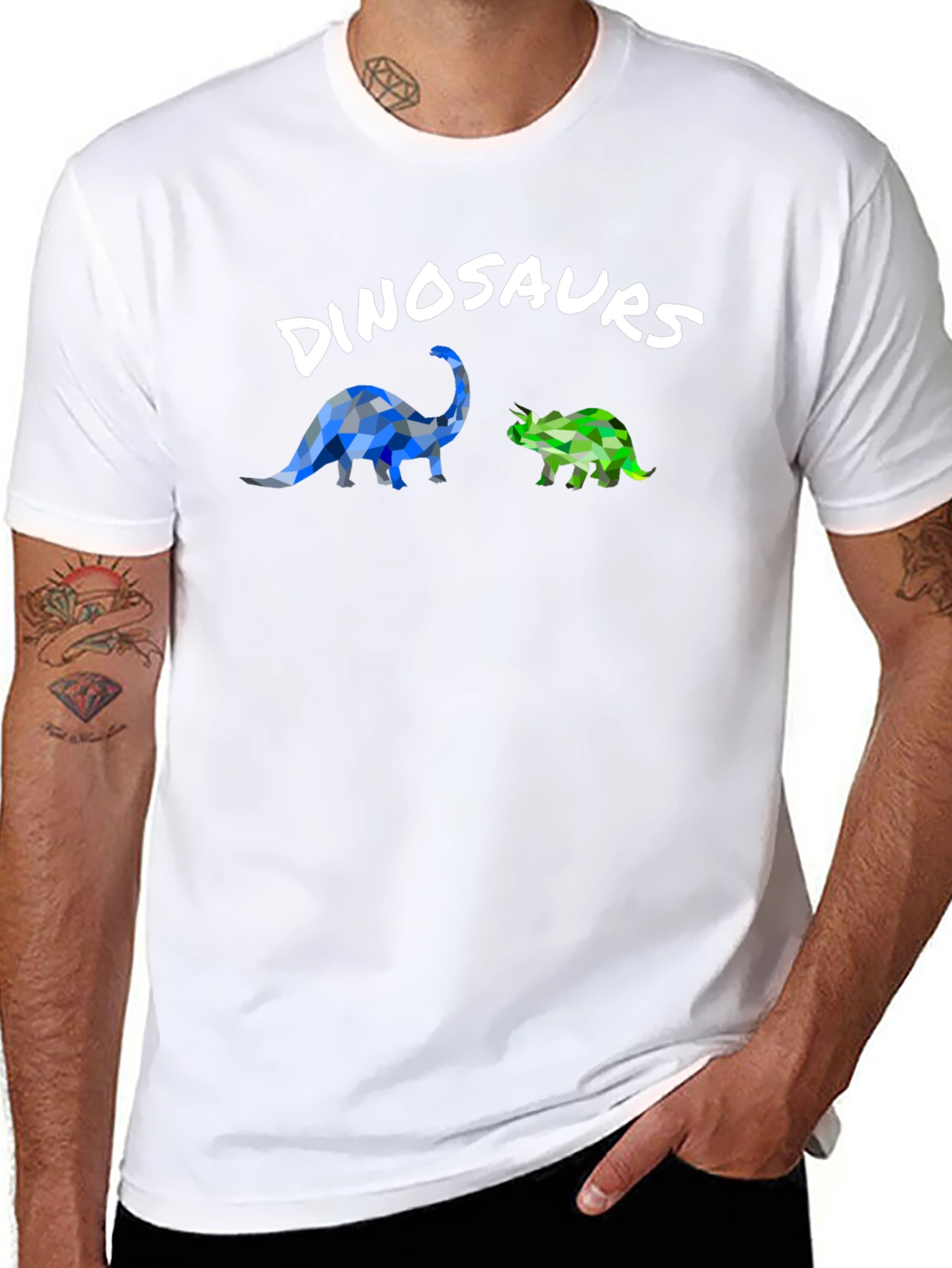 Dinosaur Graphic T-Shirt - Geometric Style
