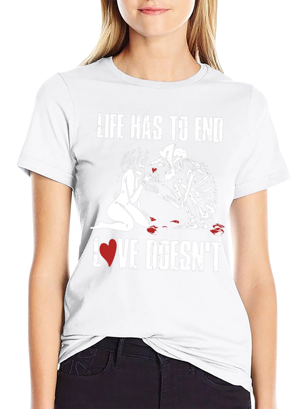Life Ends Love Doesnt T-Shirt - Black