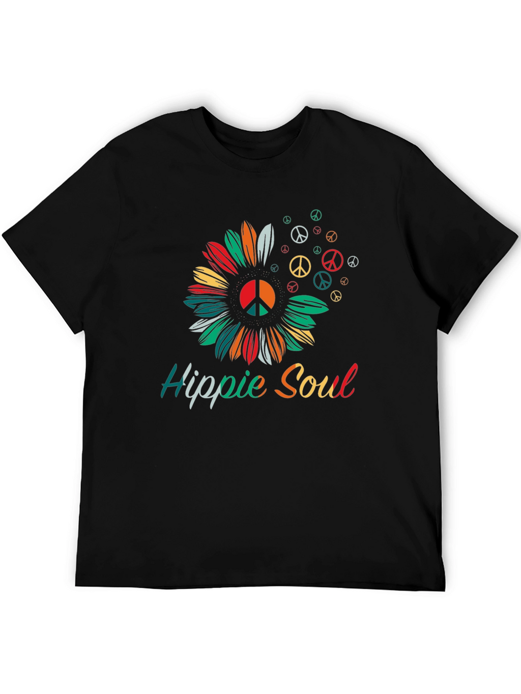 Hippie Soul T-Shirt - Peace Symbol Sunflower Graphic Tee
