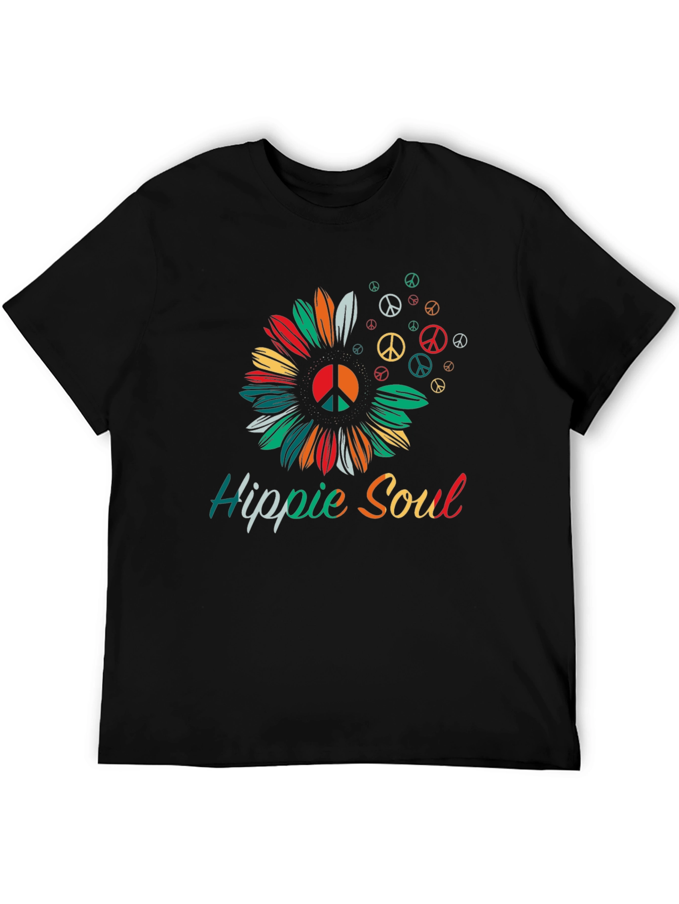 Hippie Soul T-Shirt - Peace Symbol Sunflower Graphic Tee