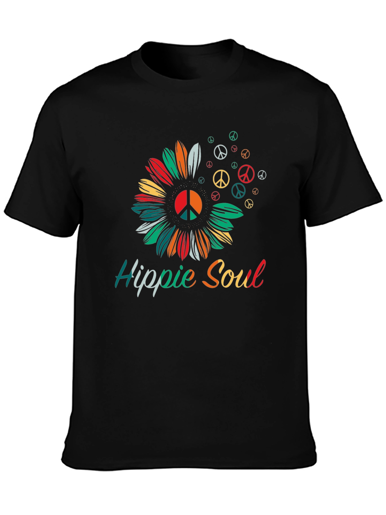 Hippie Soul T-Shirt - Peace Symbol Sunflower Graphic Tee