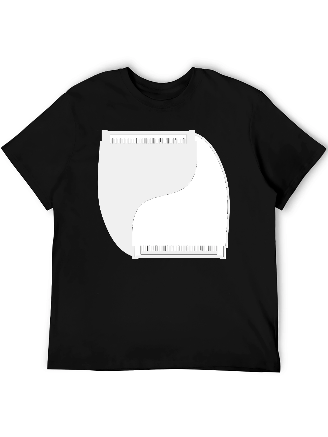 Yin Yang Piano Keys Graphic Tee