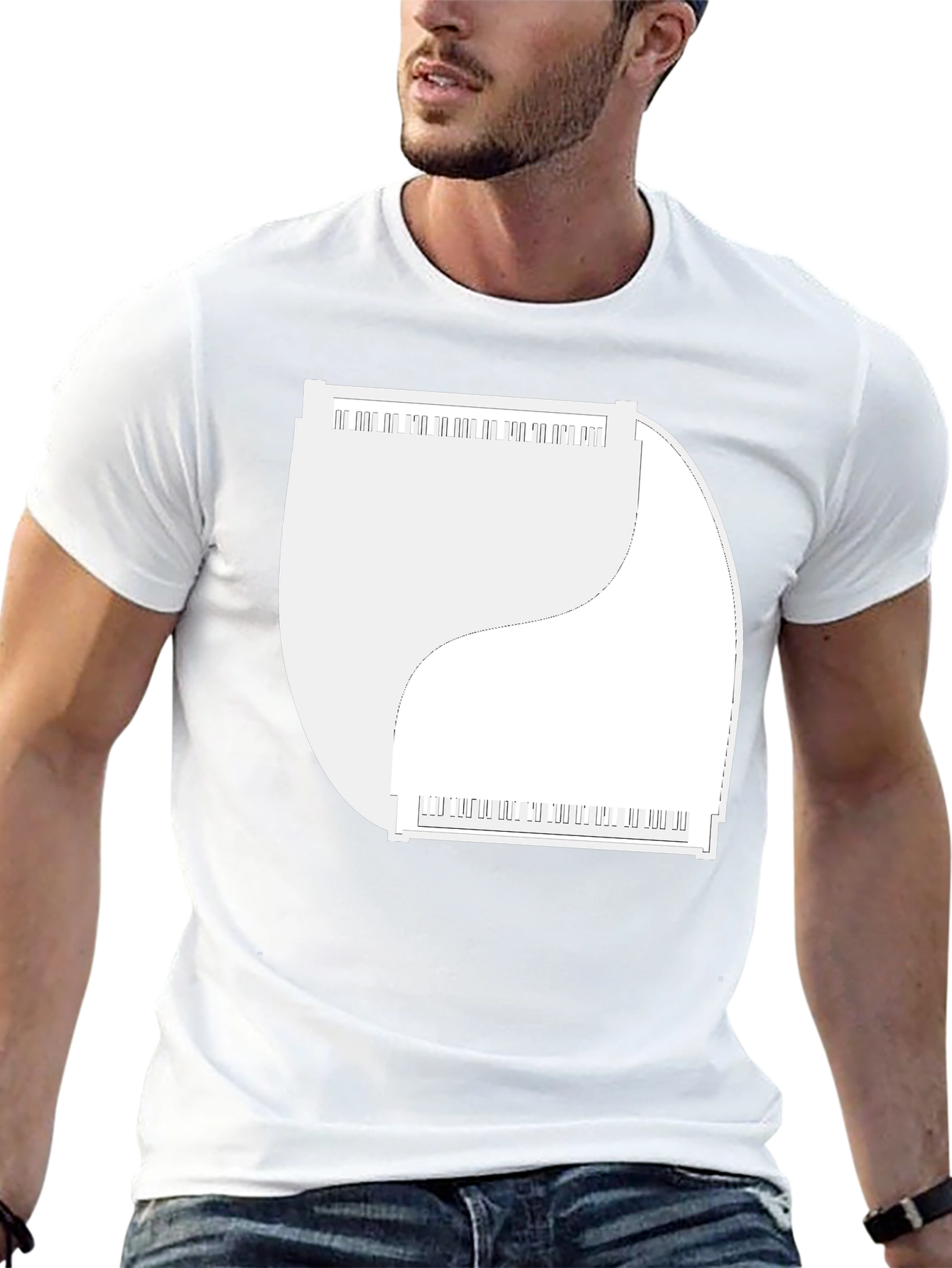 Yin Yang Piano Keys Graphic Tee