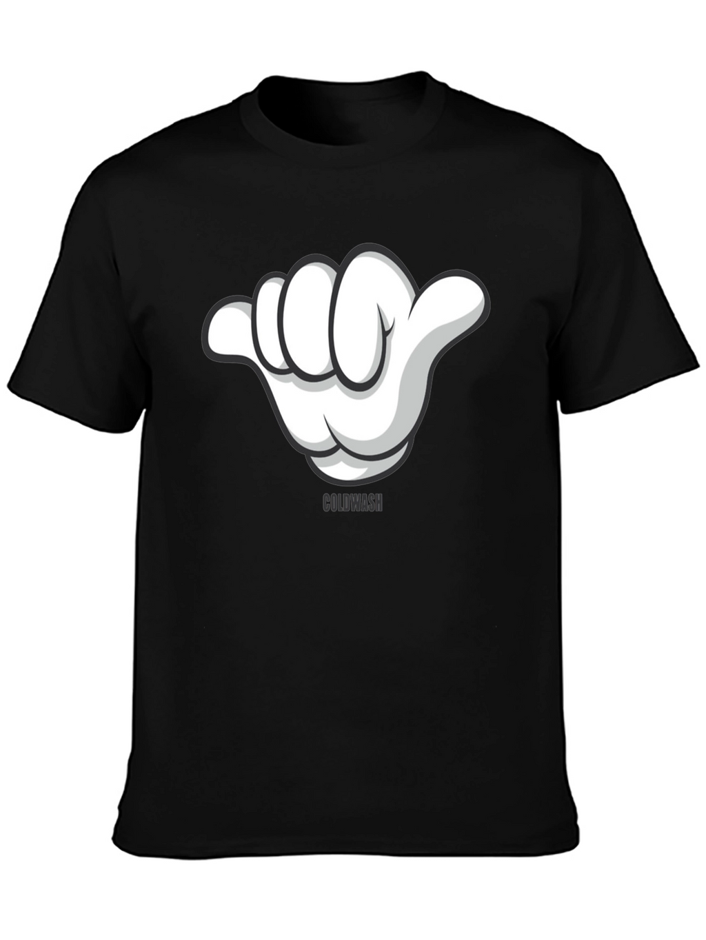 Hang Loose Cartoon Hand Graphic Tee - Black