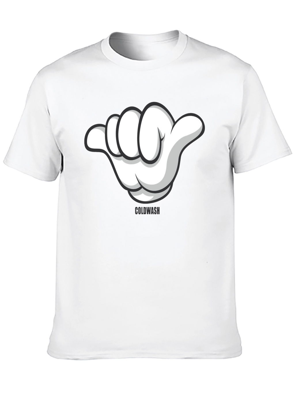 Hang Loose Cartoon Hand Graphic Tee - Black