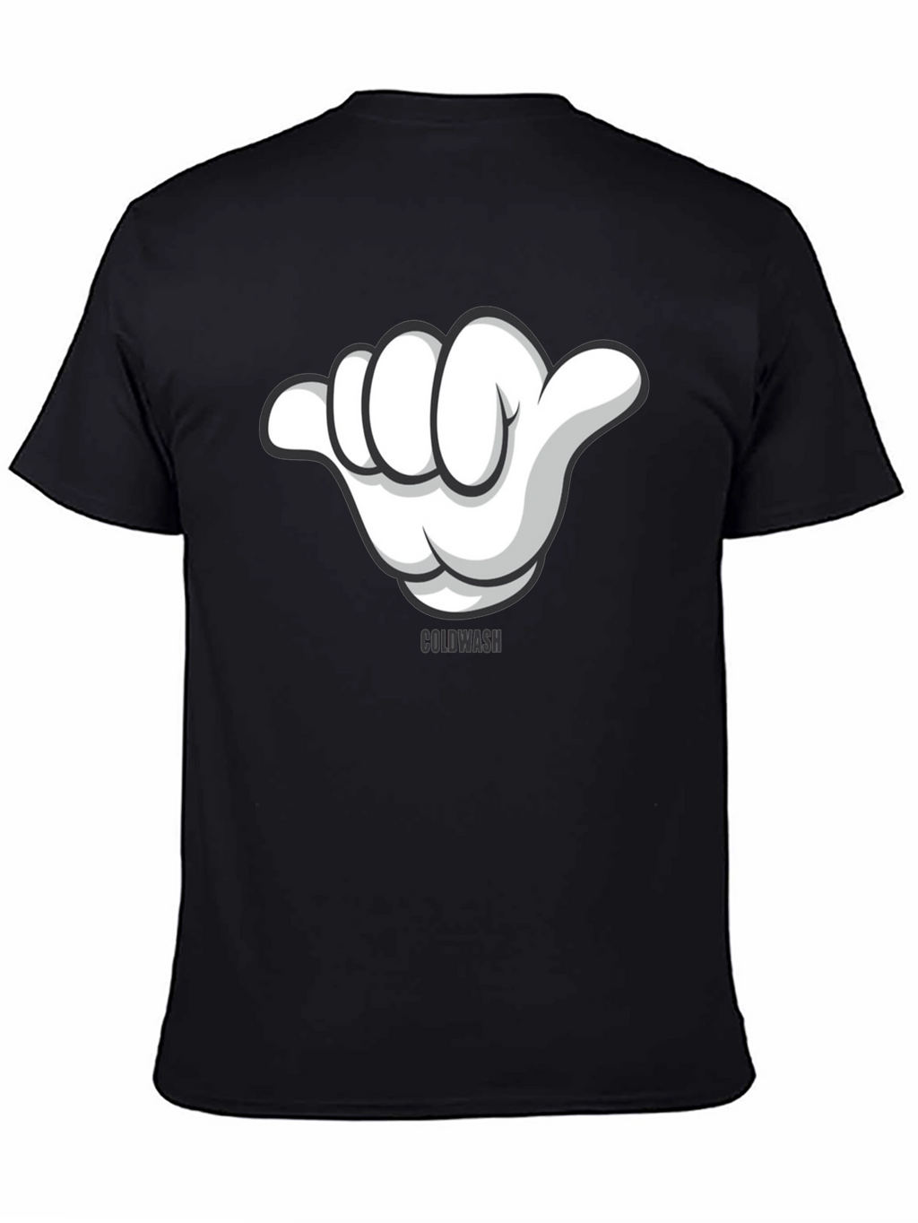 Hang Loose Cartoon Hand Graphic Tee - Black