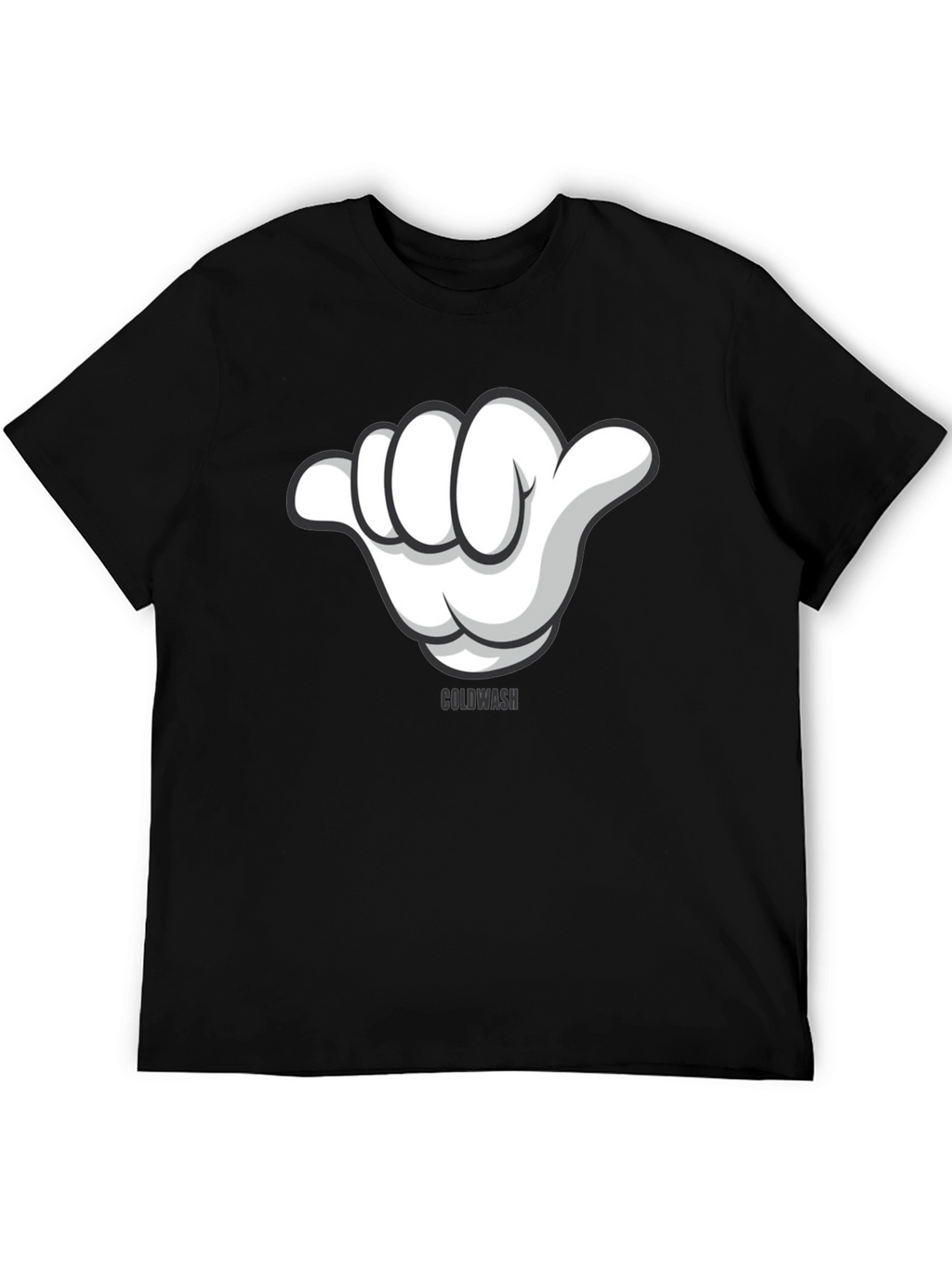 Hang Loose Cartoon Hand Graphic Tee - Black