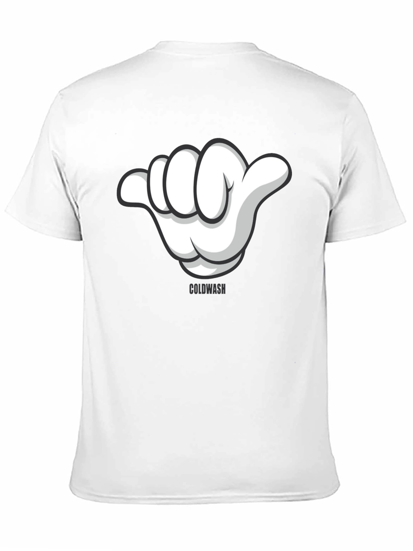 Hang Loose Cartoon Hand Graphic Tee - Black