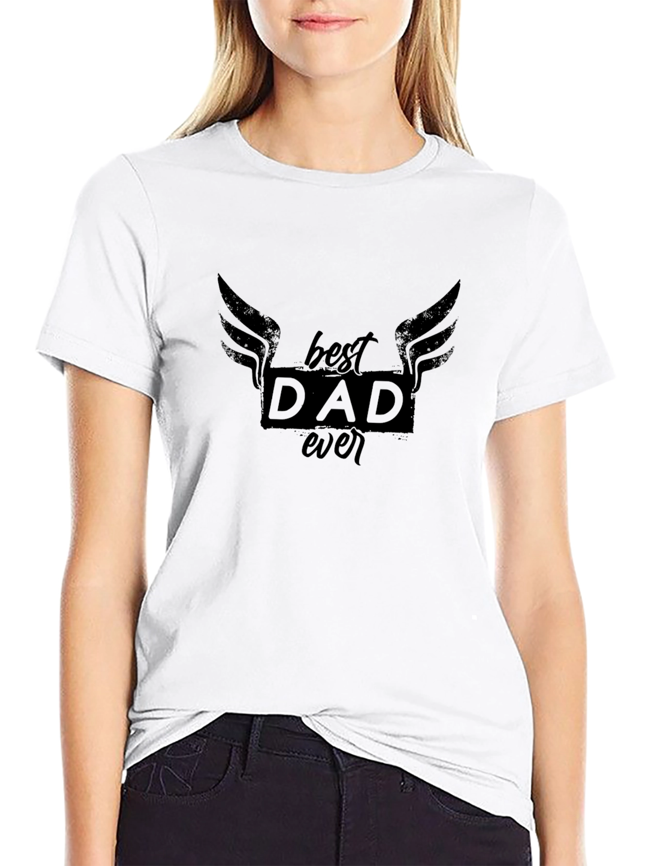 Best Dad Ever Graphic Black T-Shirt