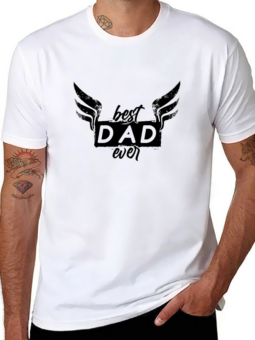Best Dad Ever Graphic Black T-Shirt