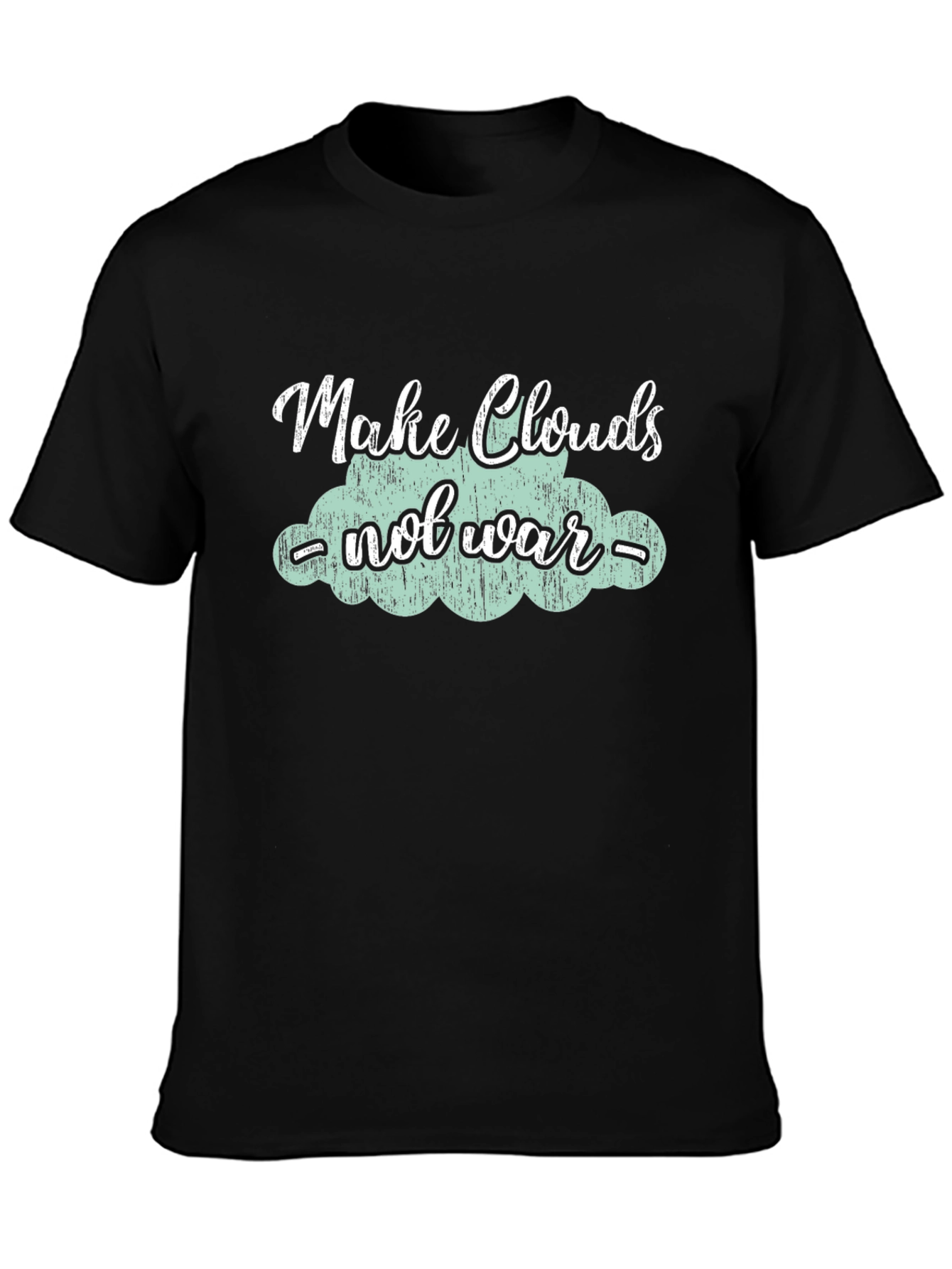 Make Clouds Not War Black Graphic Tee