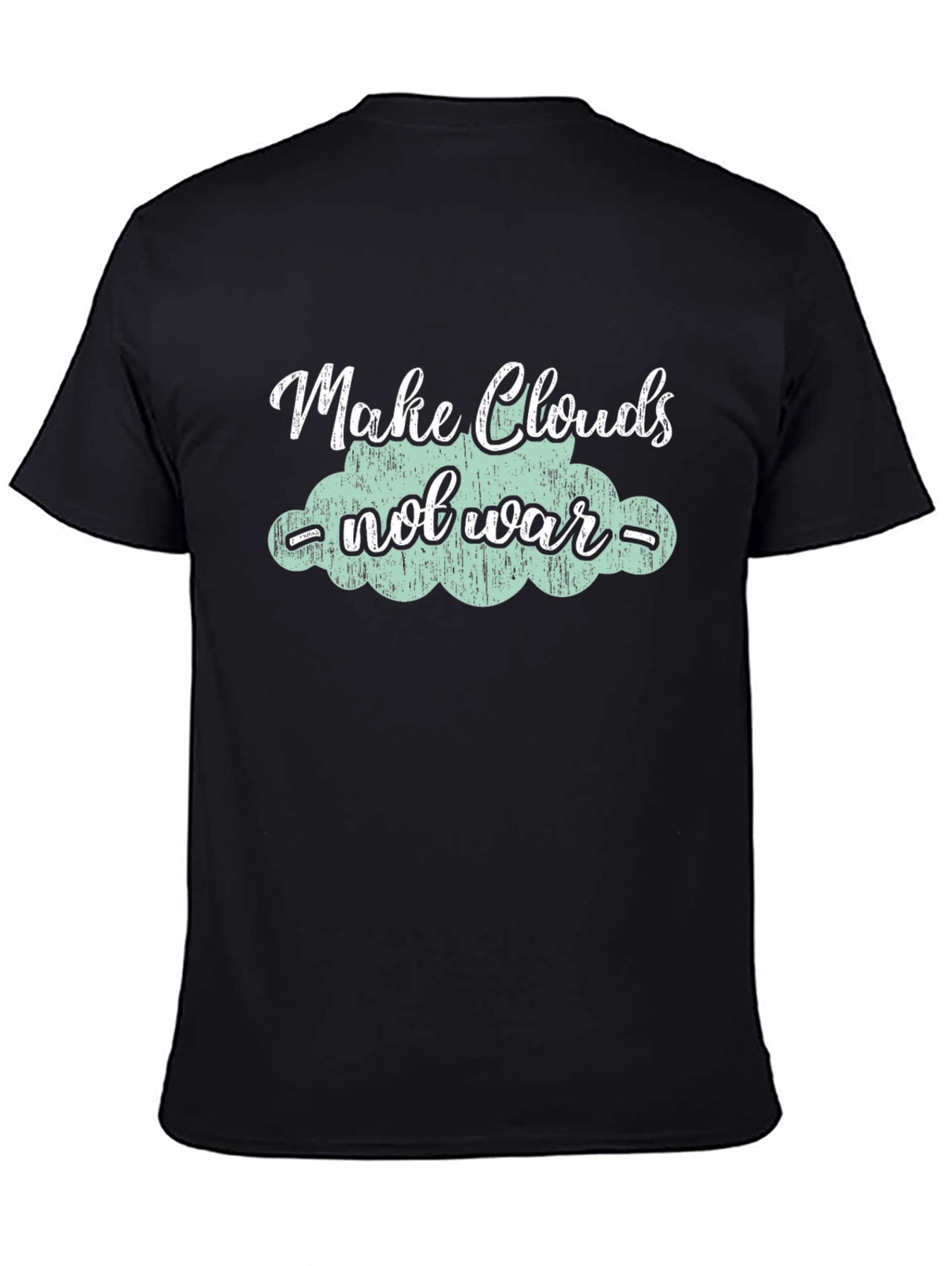 Make Clouds Not War Black Graphic Tee