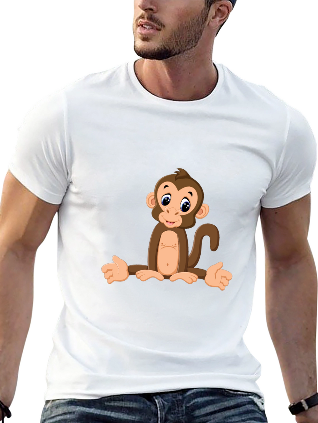 Monkey Graphic Print T-Shirt - Fun & Casual Wear
