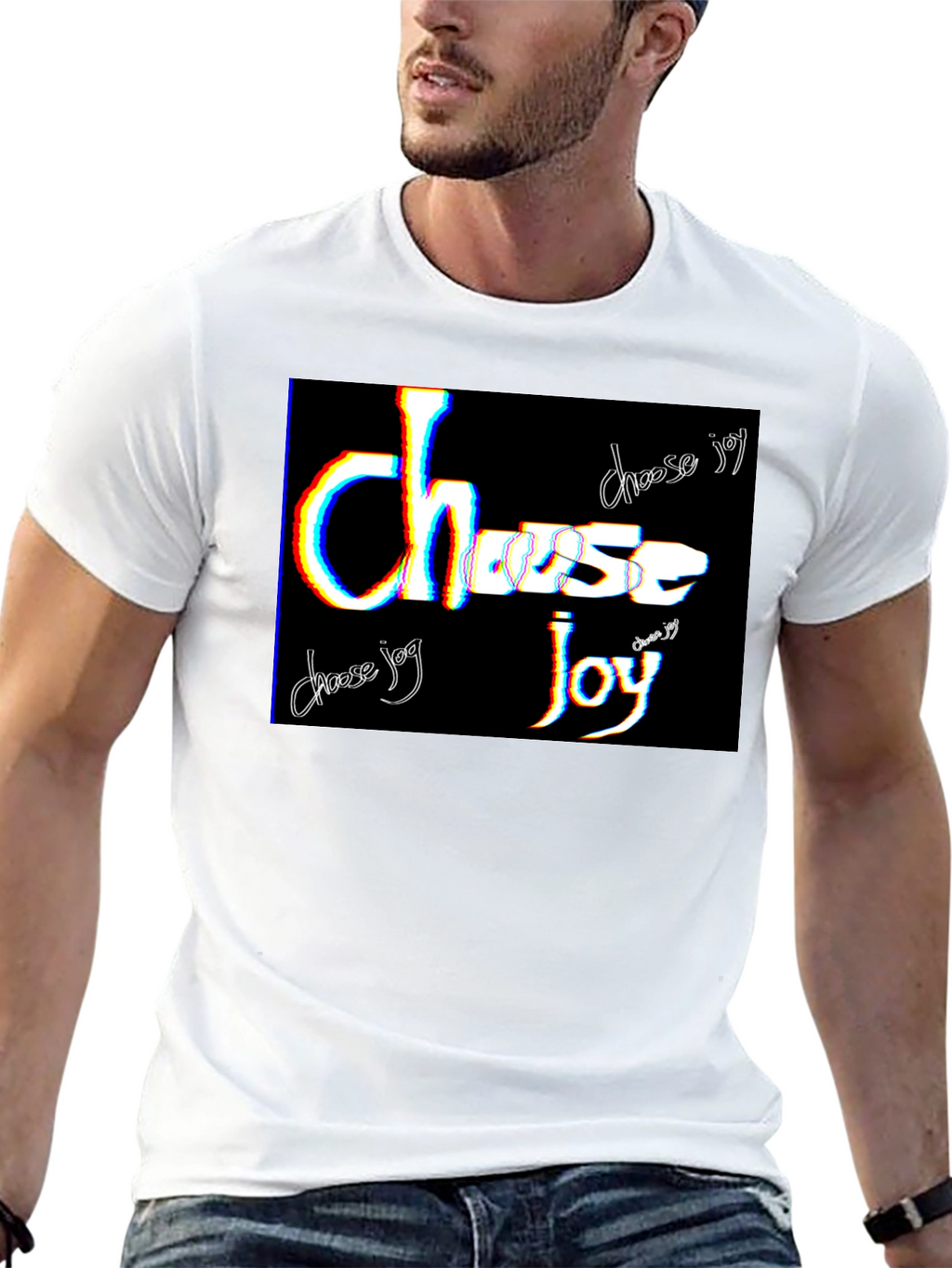 Choose Joy Graphic Tee - Black Cotton Blend T-Shirt