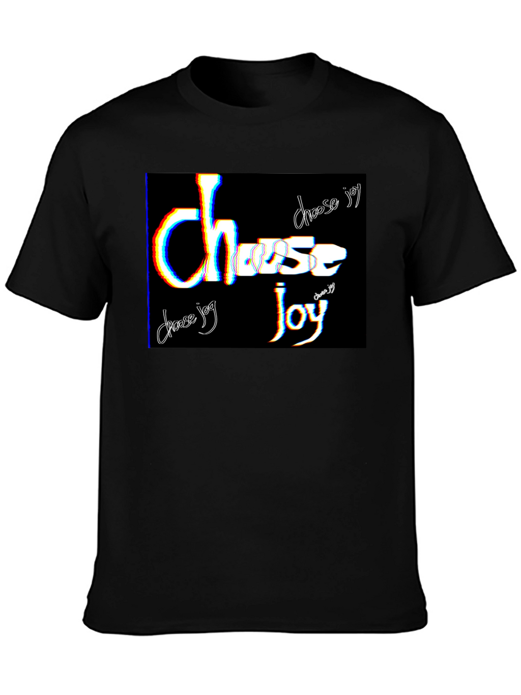 Choose Joy Graphic Tee - Black Cotton Blend T-Shirt