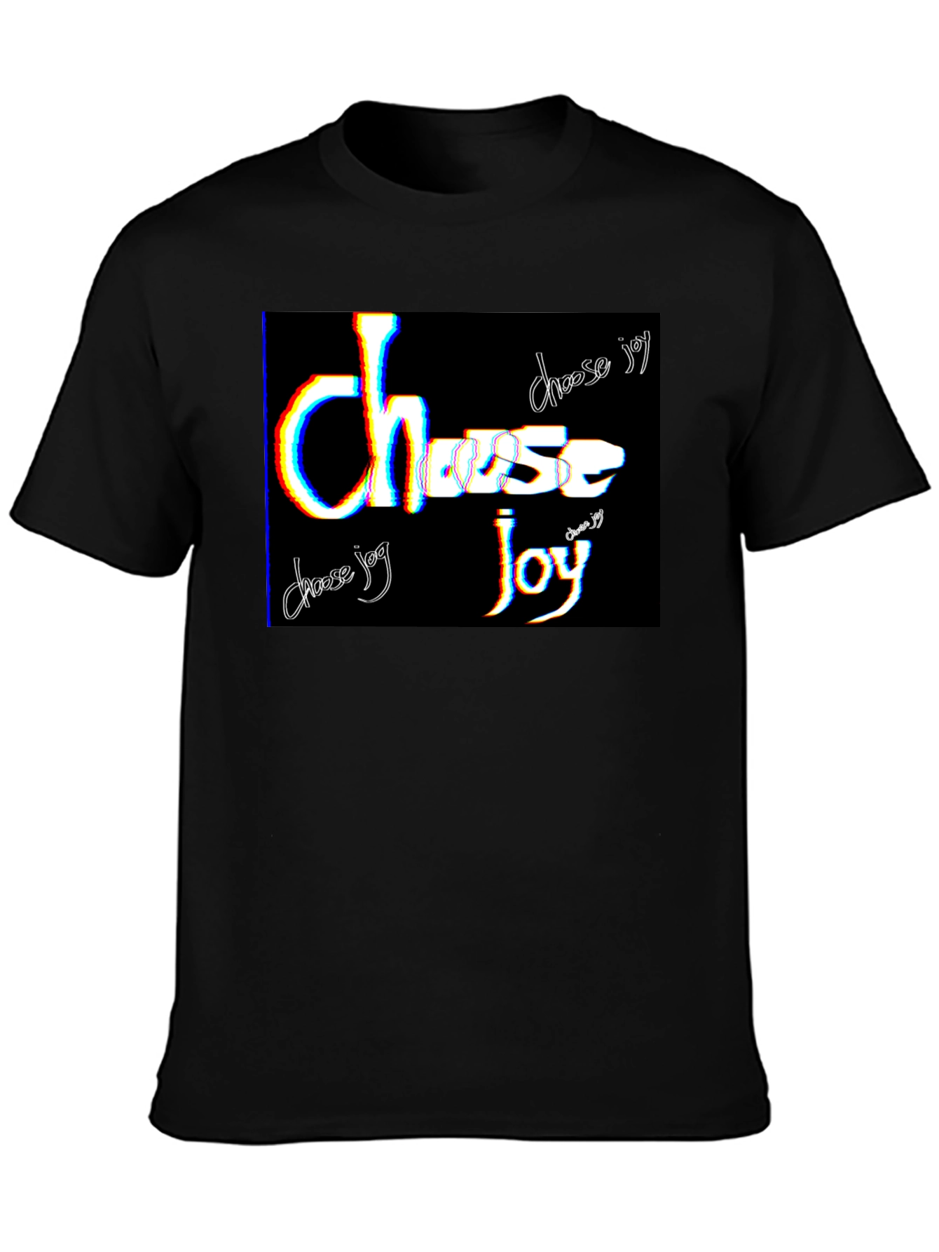 Choose Joy Graphic Tee - Black Cotton Blend T-Shirt