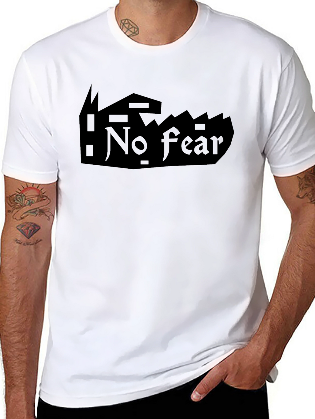 No Fear Black Graphic T-Shirt for Men