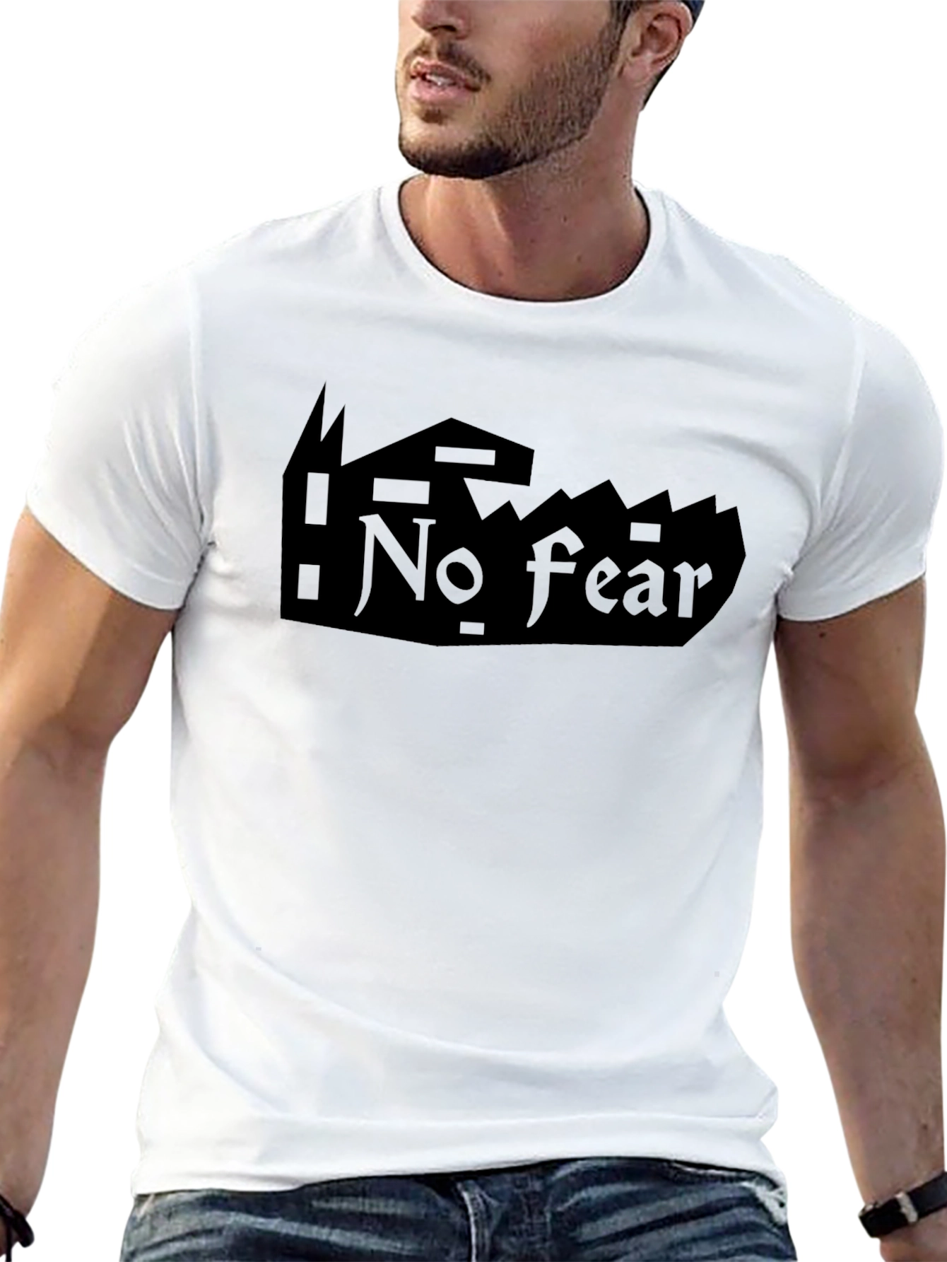 No Fear Black Graphic T-Shirt for Men