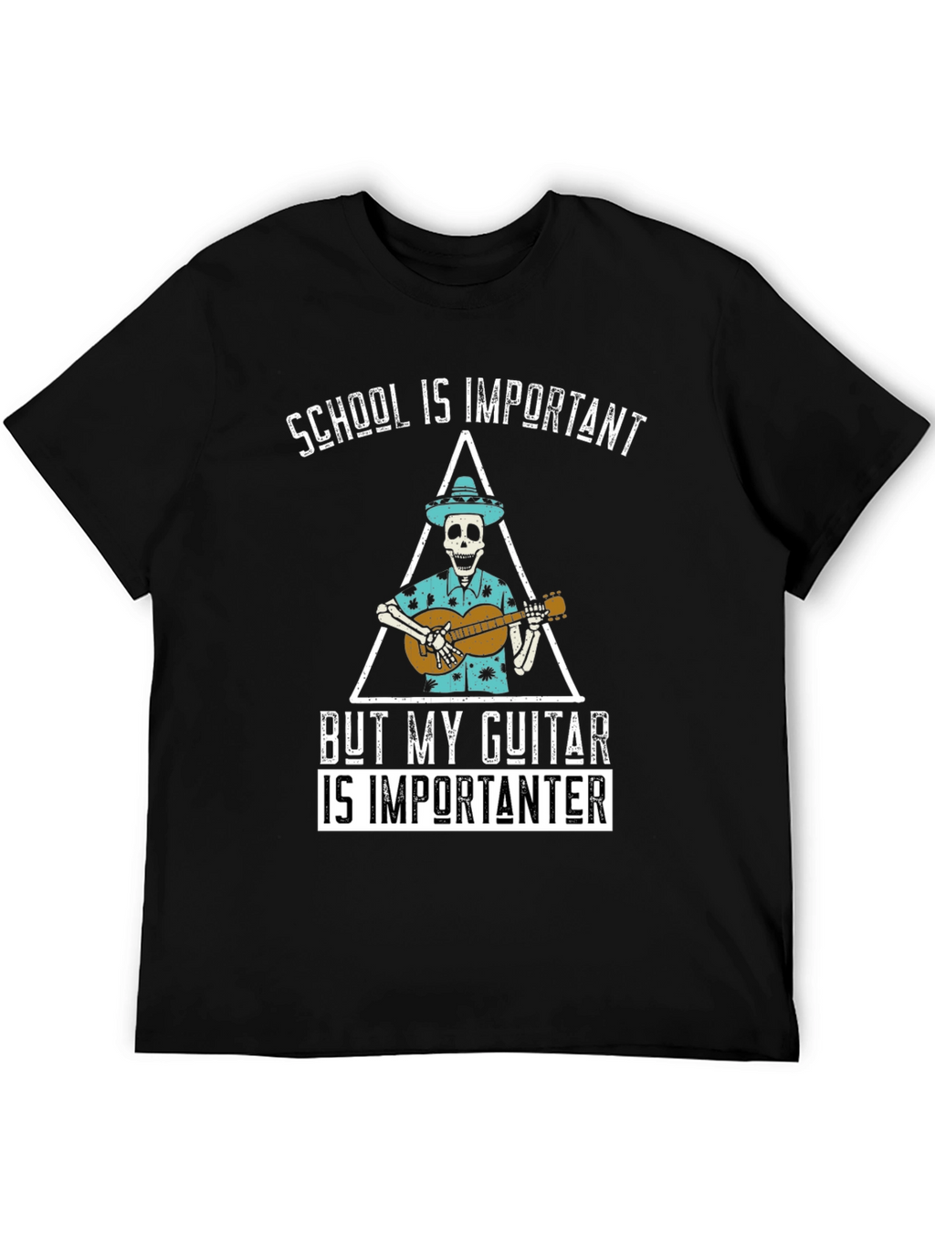 School is Importanter Guitar Skeleton T-Shirt