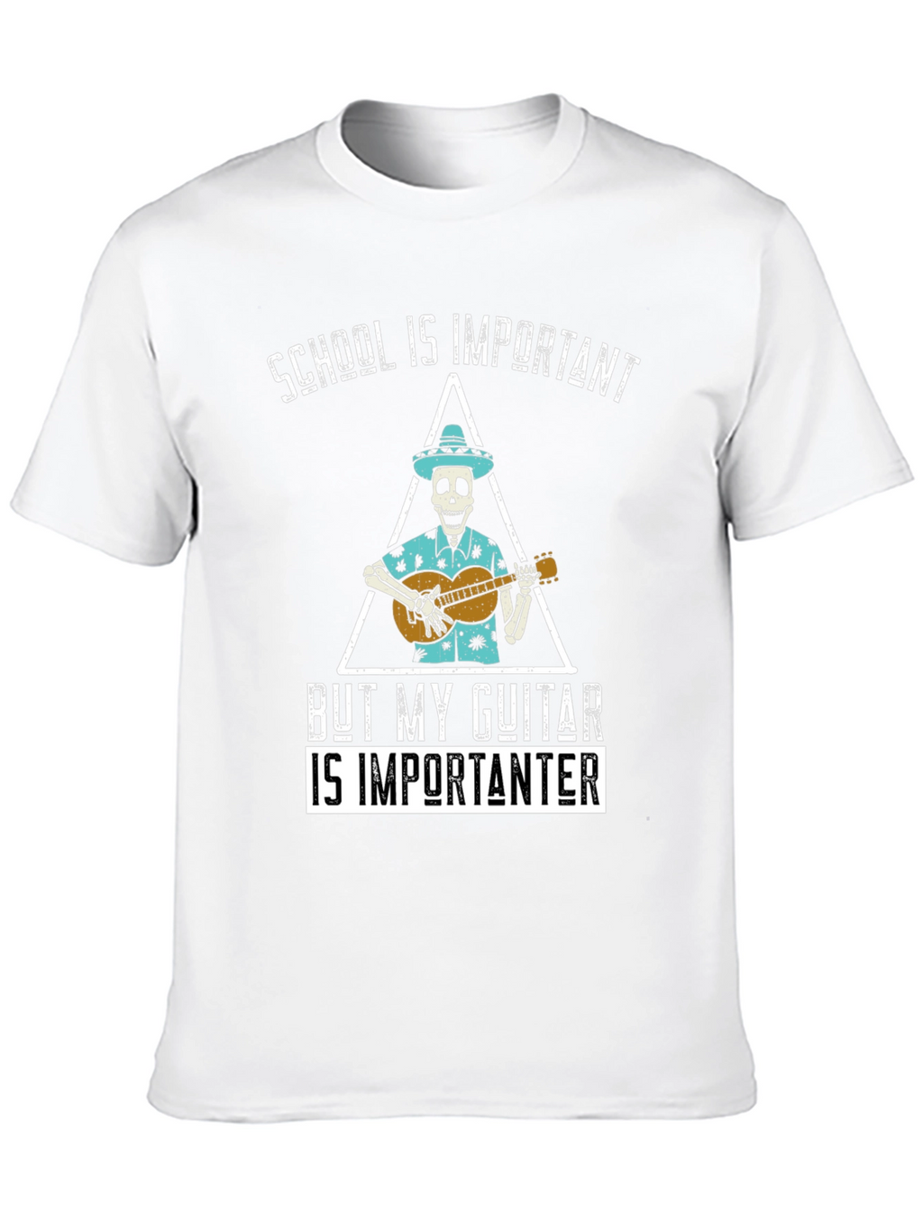 School is Importanter Guitar Skeleton T-Shirt