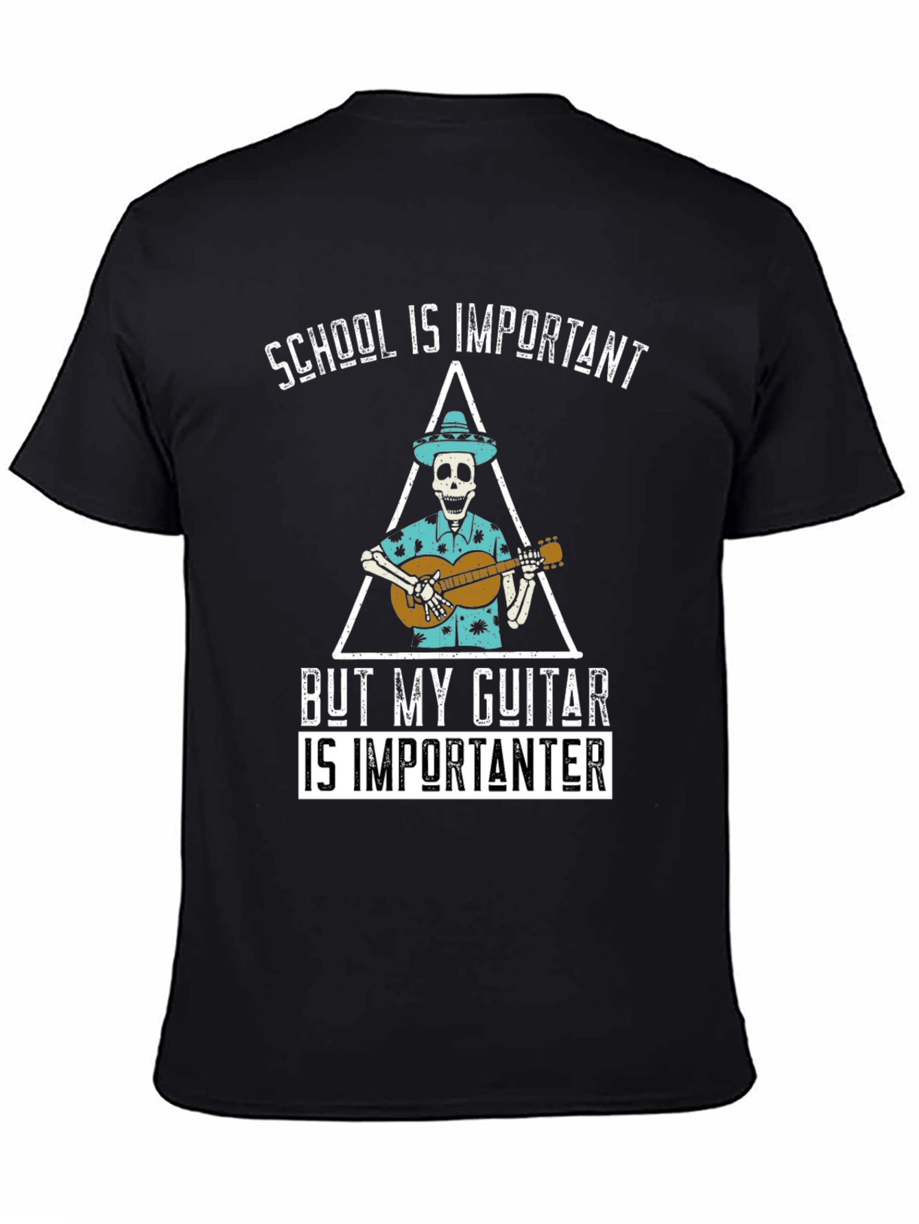 School is Importanter Guitar Skeleton T-Shirt
