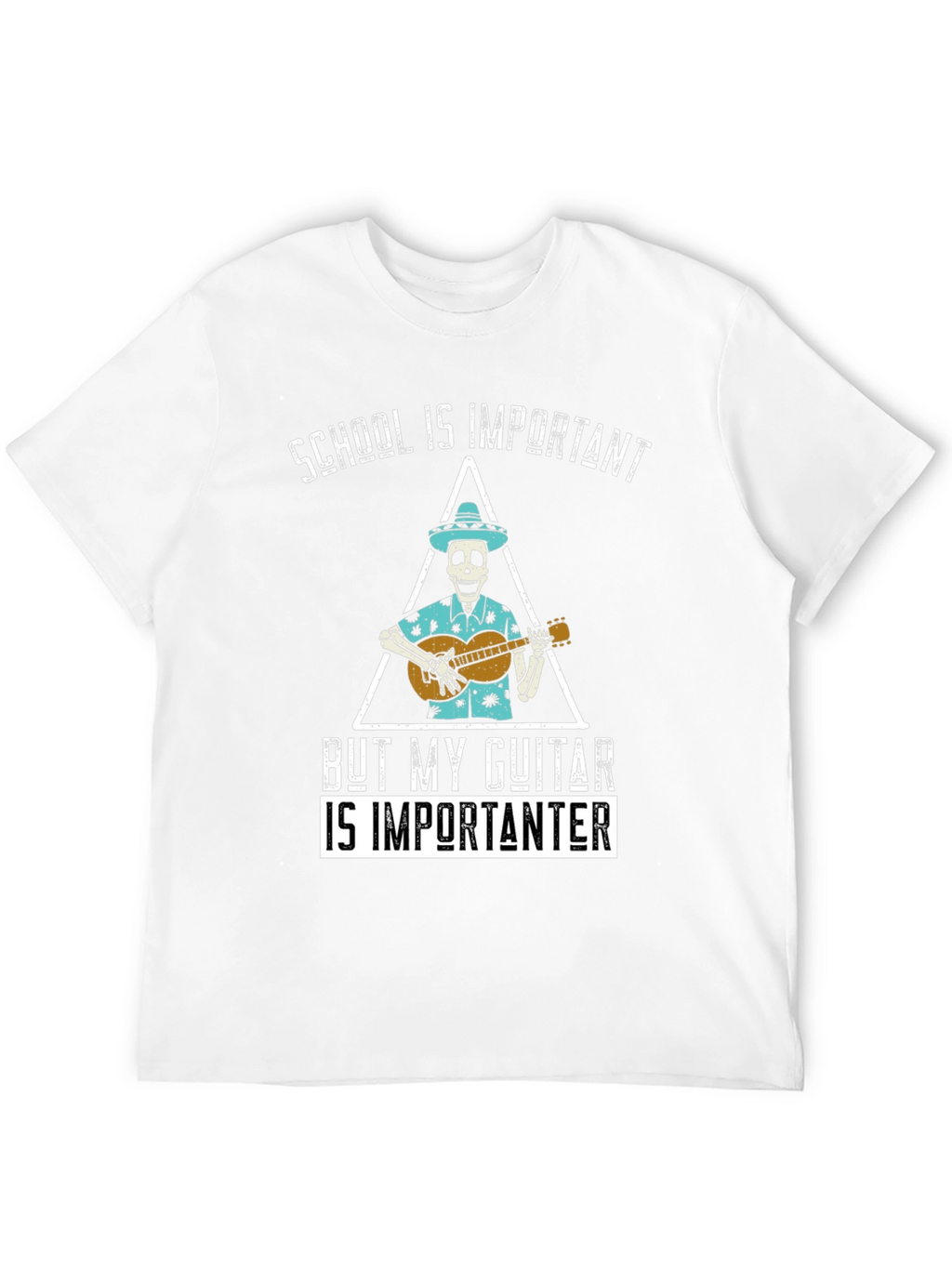 School is Importanter Guitar Skeleton T-Shirt