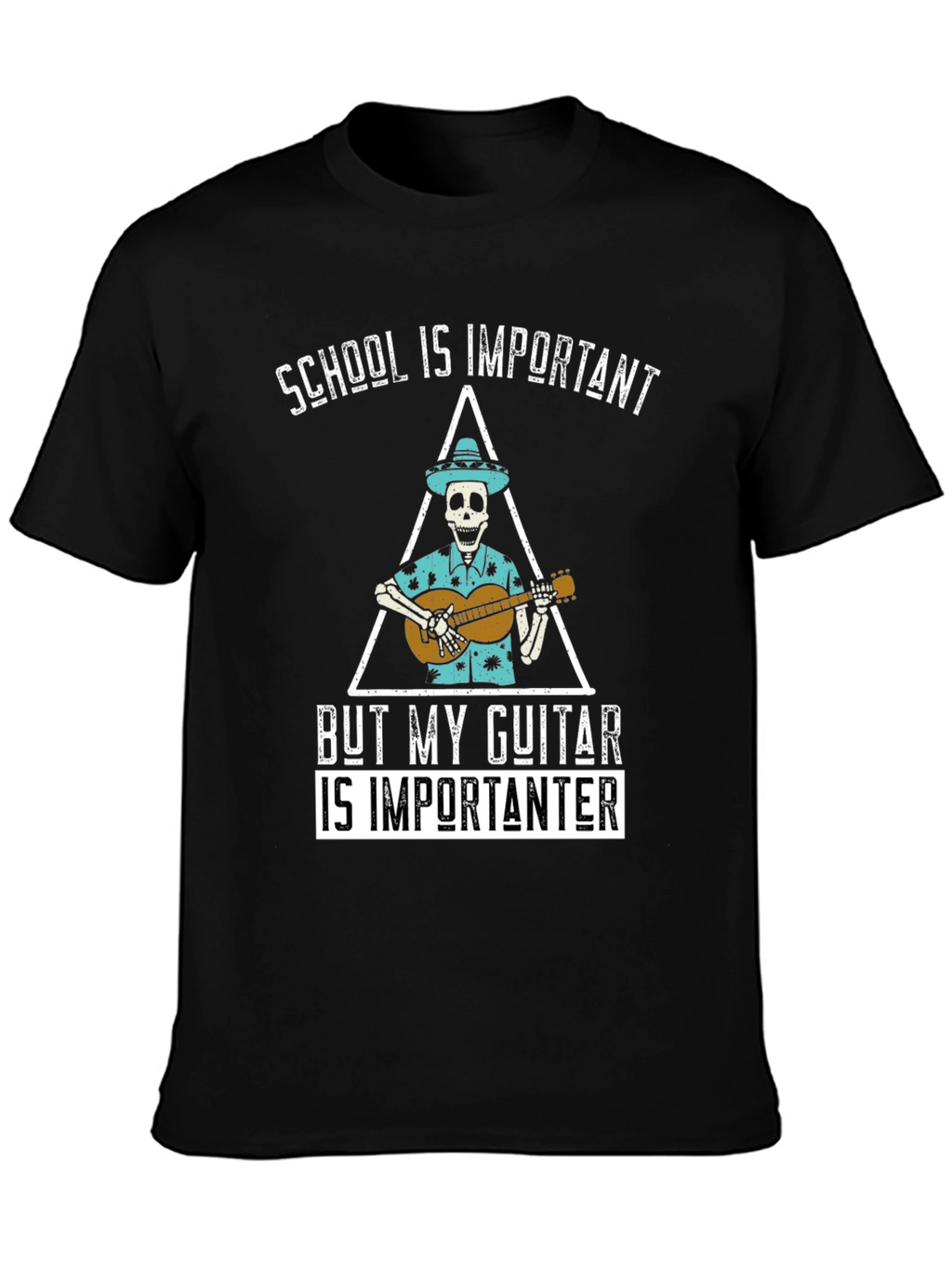 School is Importanter Guitar Skeleton T-Shirt