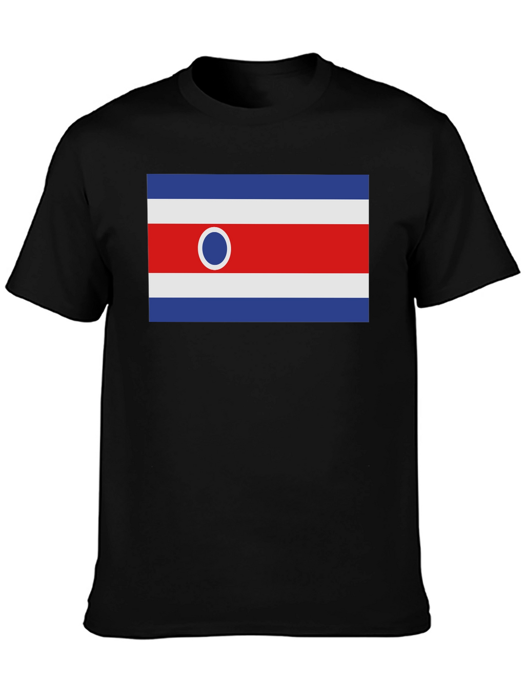 Costa Rica Flag Graphic Tee - Black Cotton T-Shirt