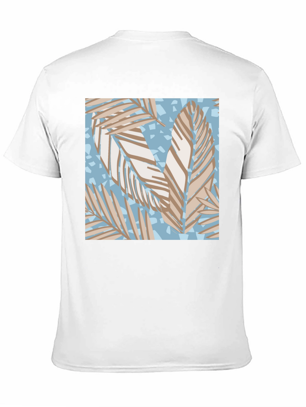 Tropical Leaf Print Black T-Shirt