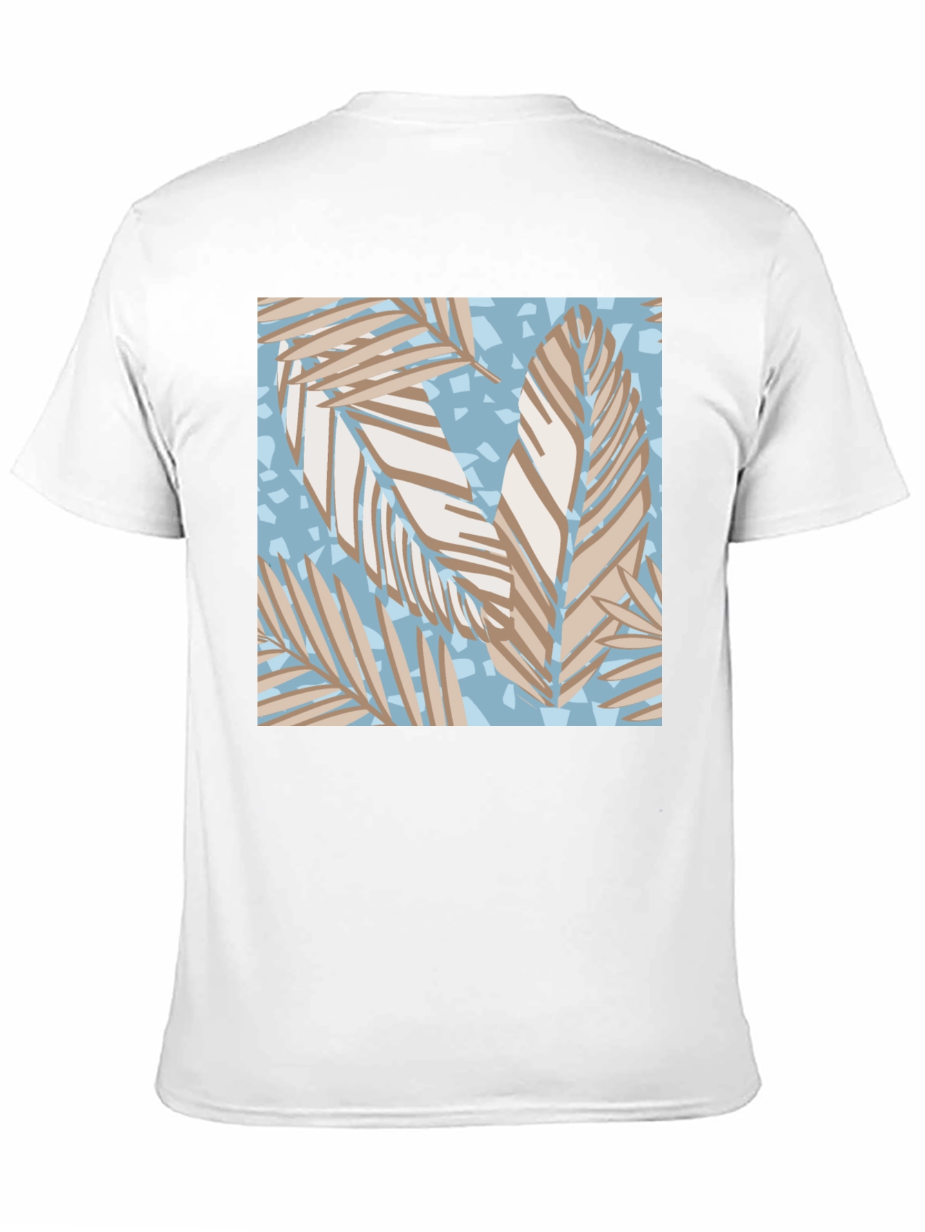 Tropical Leaf Print Black T-Shirt