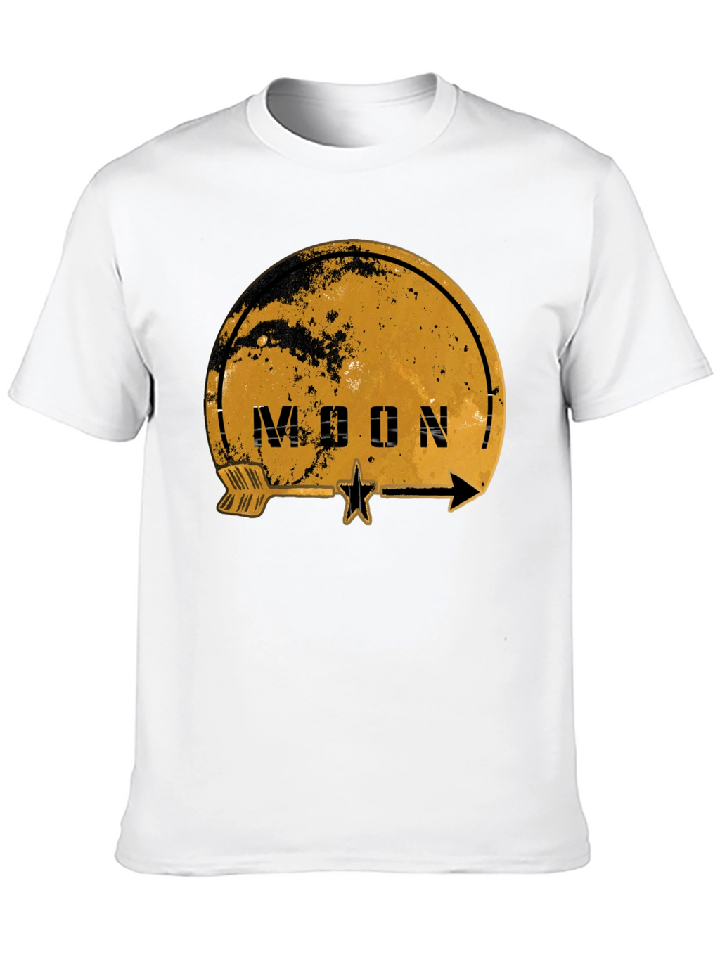 Moon Graphic Print Black T-Shirt