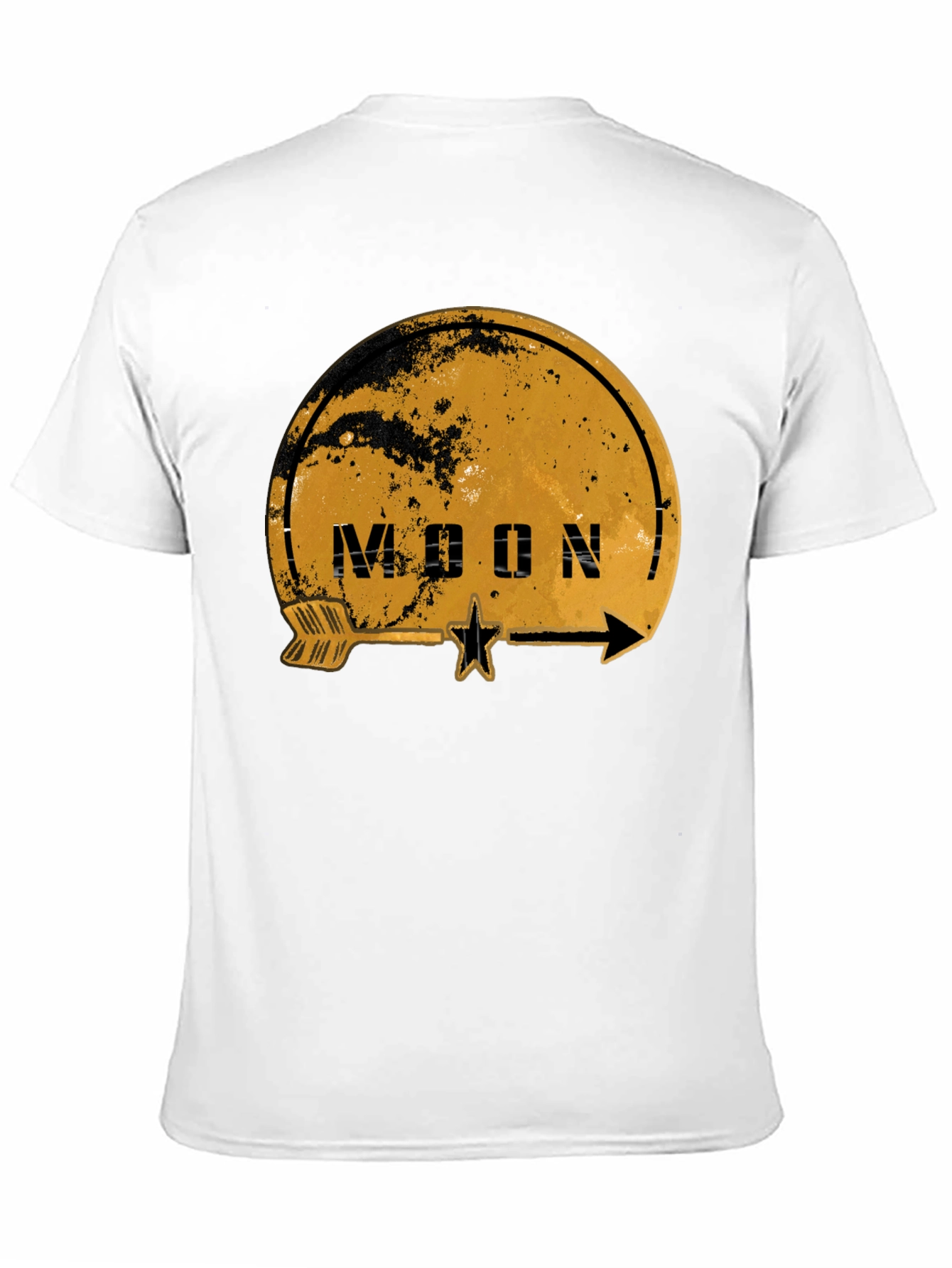 Moon Graphic Print Black T-Shirt