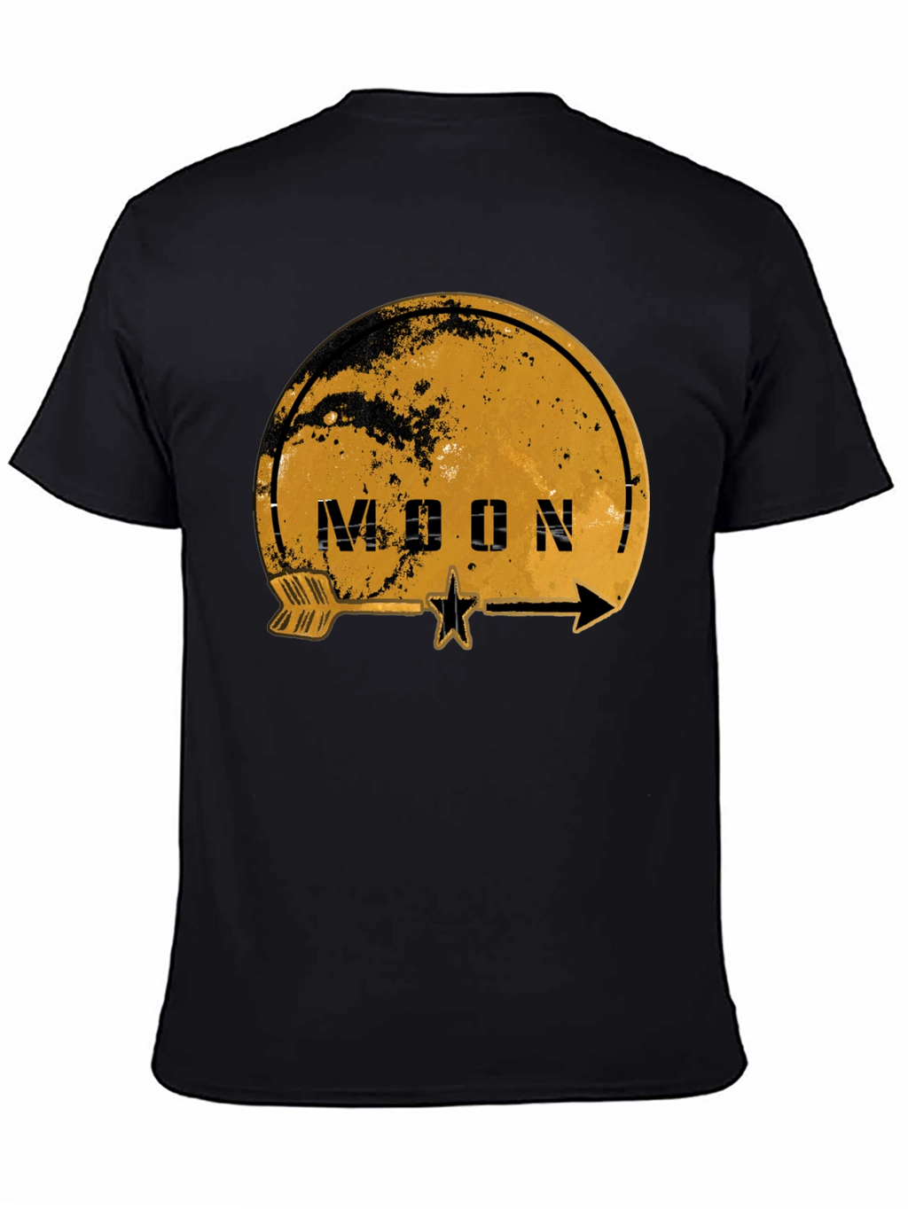 Moon Graphic Print Black T-Shirt