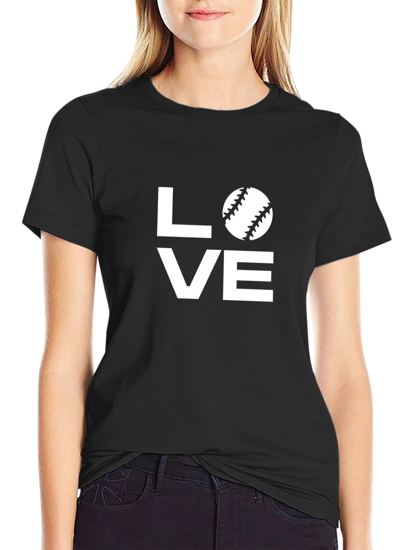 Love Baseball Graphic Tee - Black