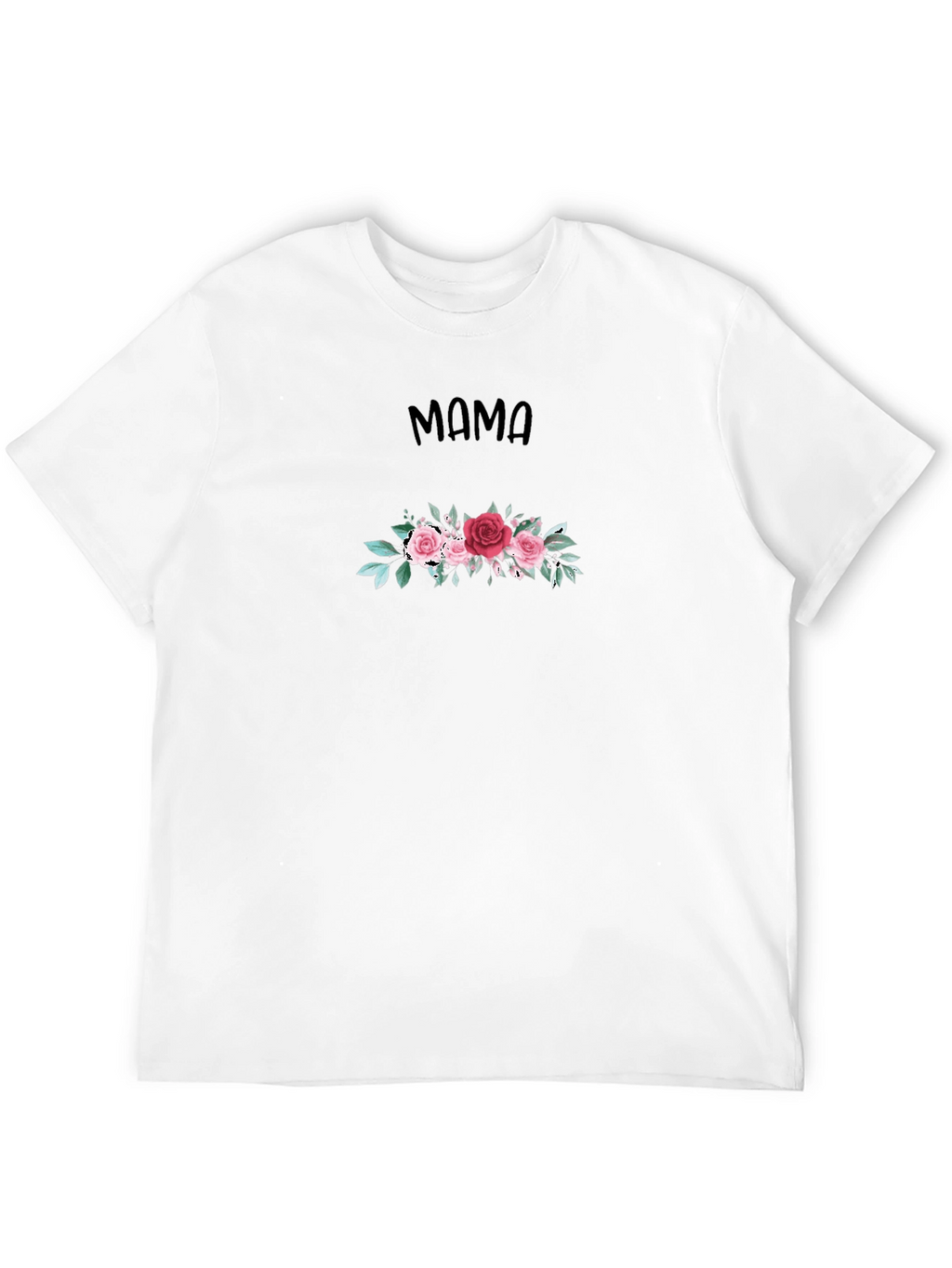 Mama Floral Graphic Tee - Black Cotton T-Shirt
