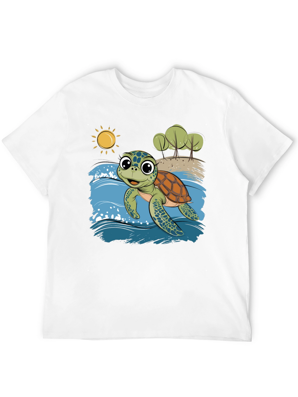 Sea Turtle Graphic T-Shirt - Fun Beach Design
