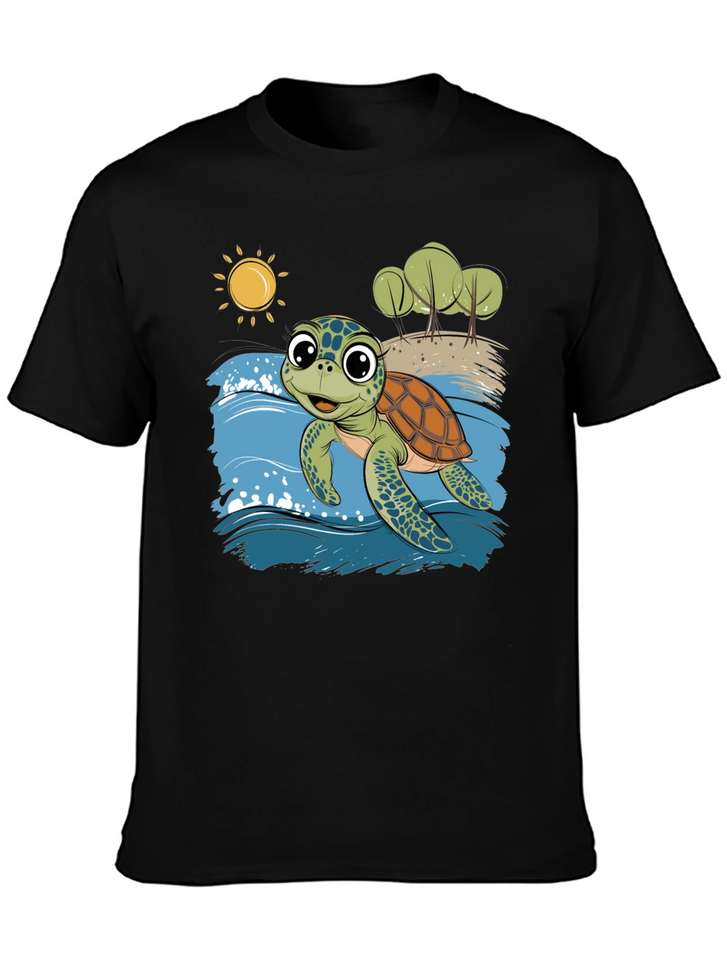 Sea Turtle Graphic T-Shirt - Fun Beach Design