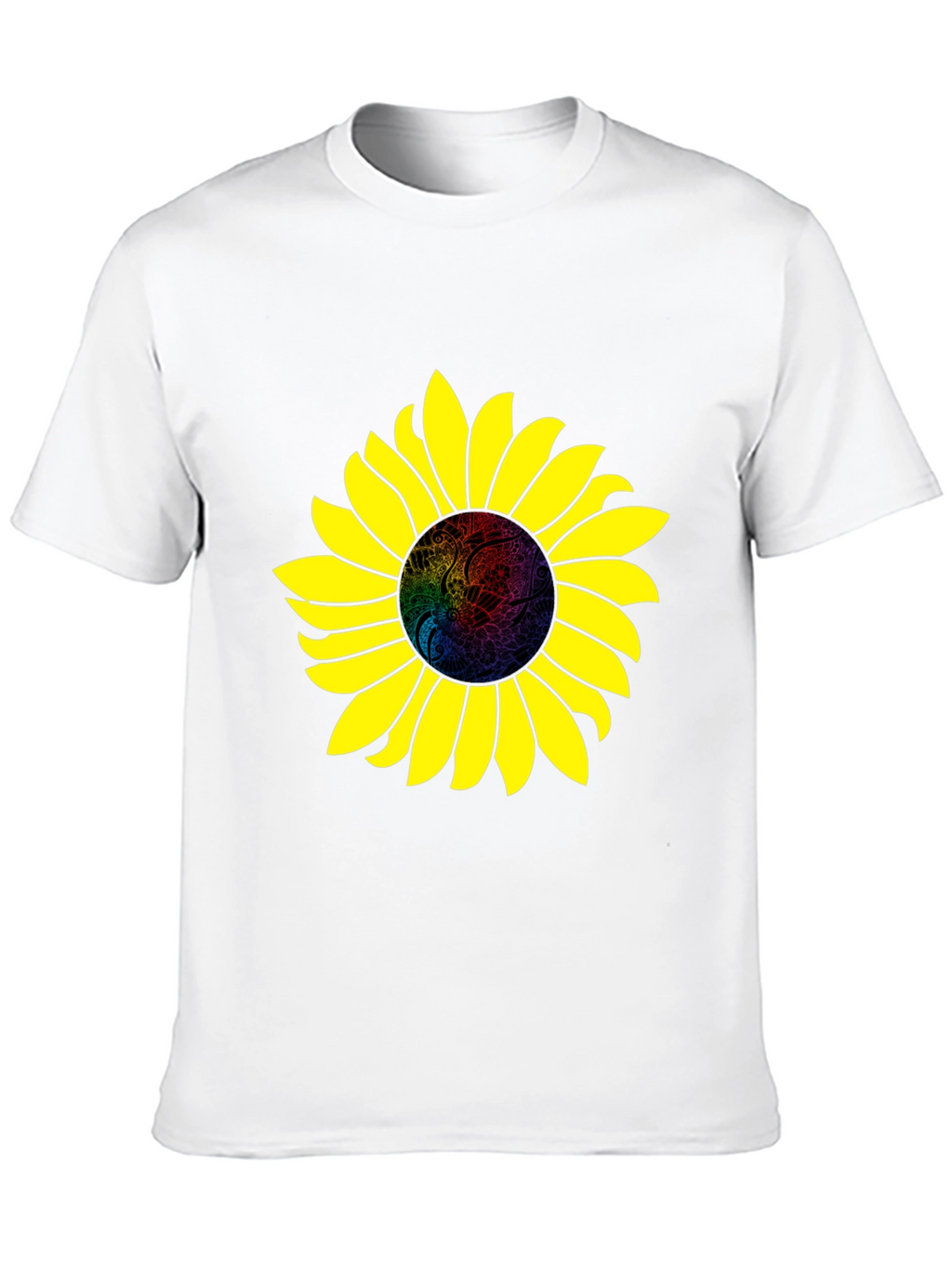 Sunflower Graphic Print Black T-Shirt