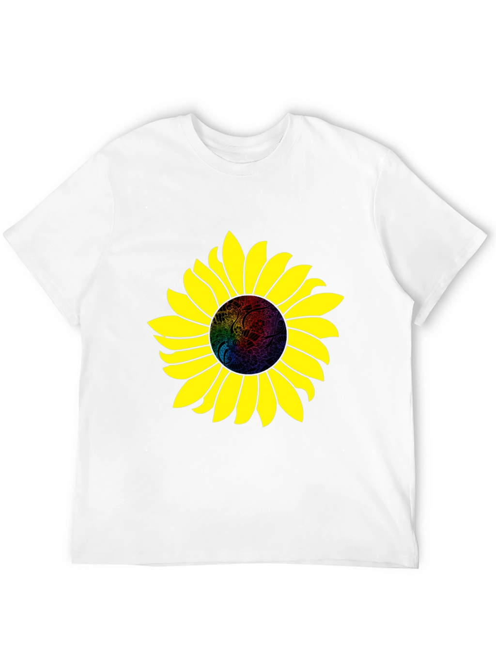 Sunflower Graphic Print Black T-Shirt