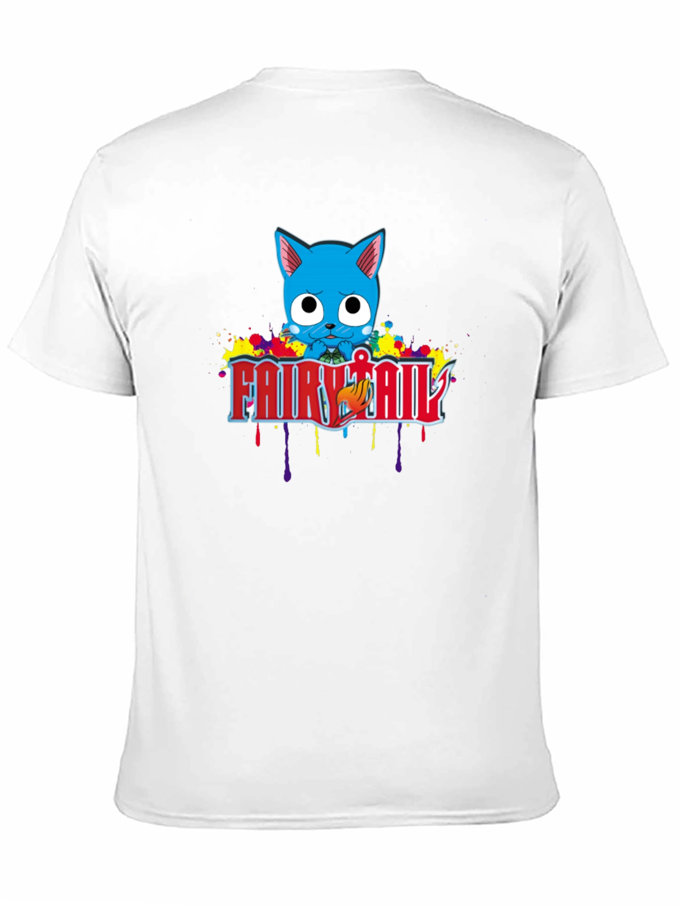 Fairy Tail Happy Anime T-Shirt - Black