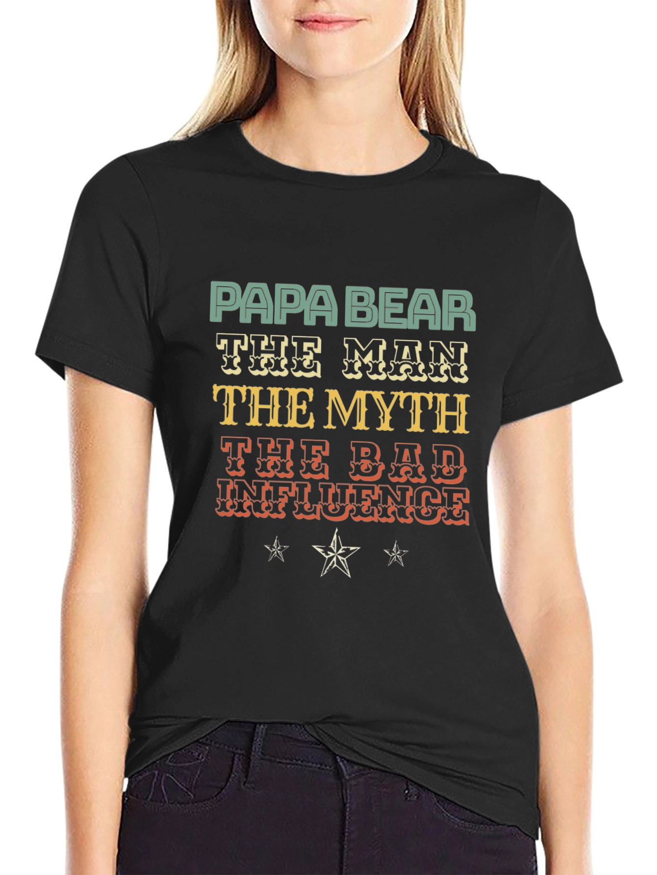 Papa Bear T-Shirt - The Man The Myth The Bad Influence