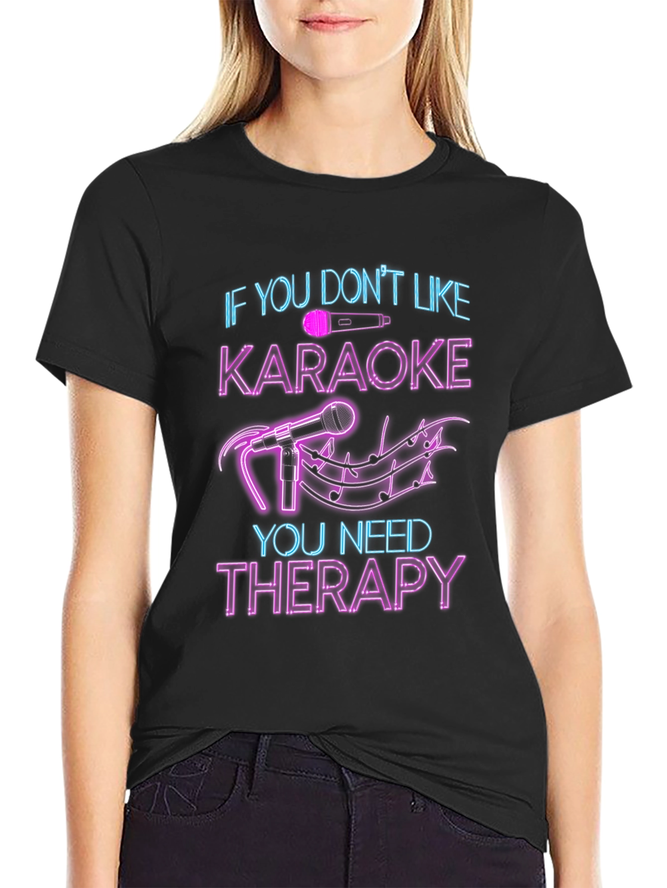 Karaoke Therapy T-Shirt - Funny Music Lover Tee