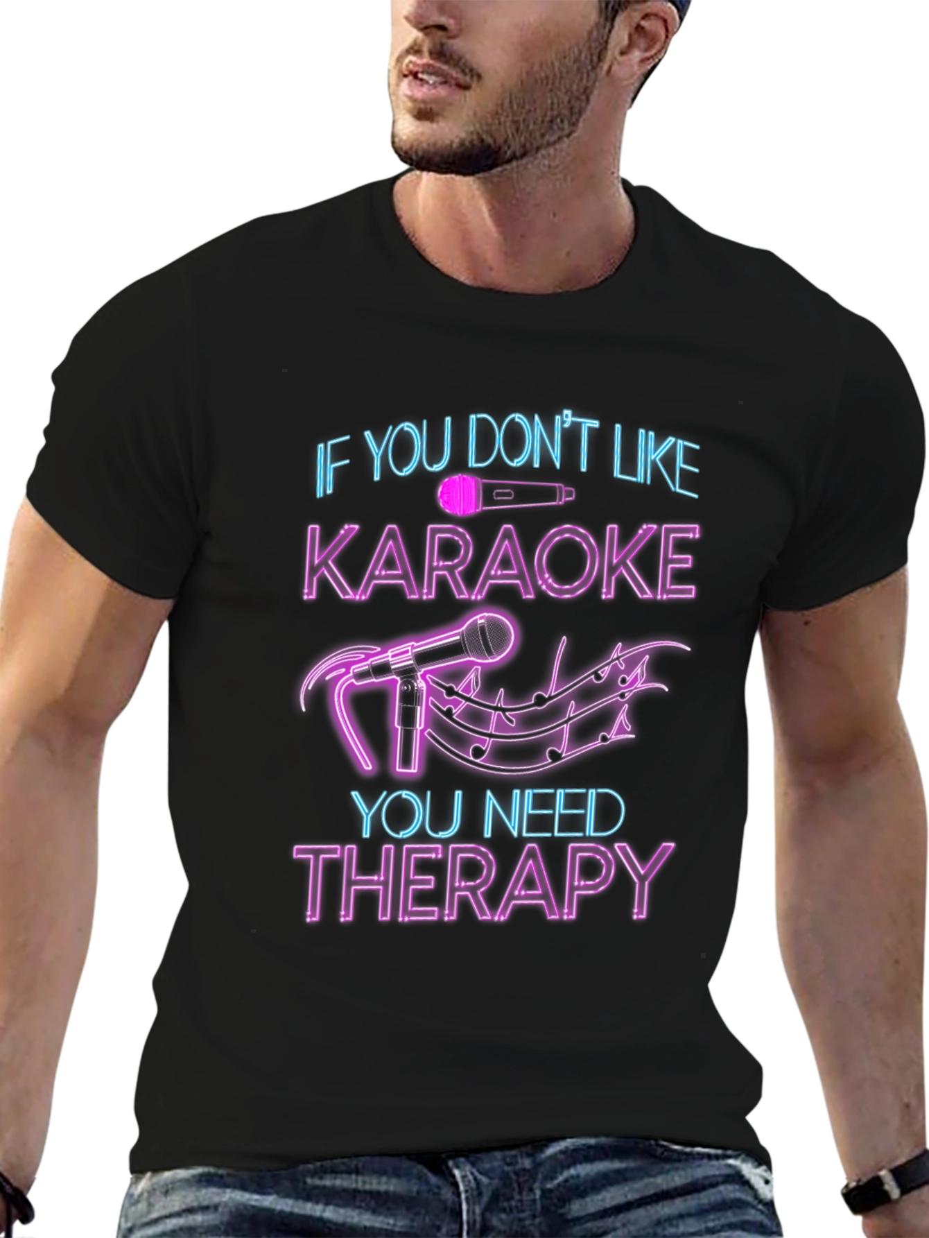 Karaoke Therapy T-Shirt - Funny Music Lover Tee