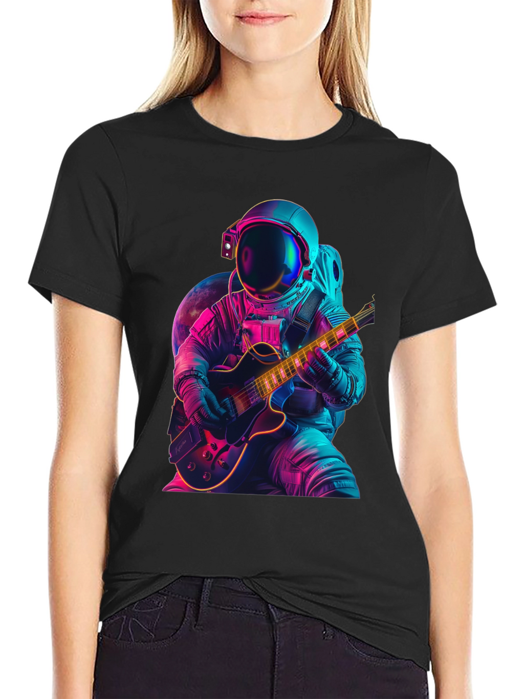 Astronaut Guitar Player T-Shirt - Space Rocker Tee
