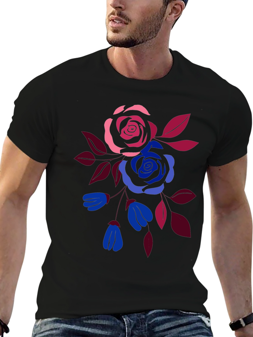 Floral Print Crew Neck T-Shirt