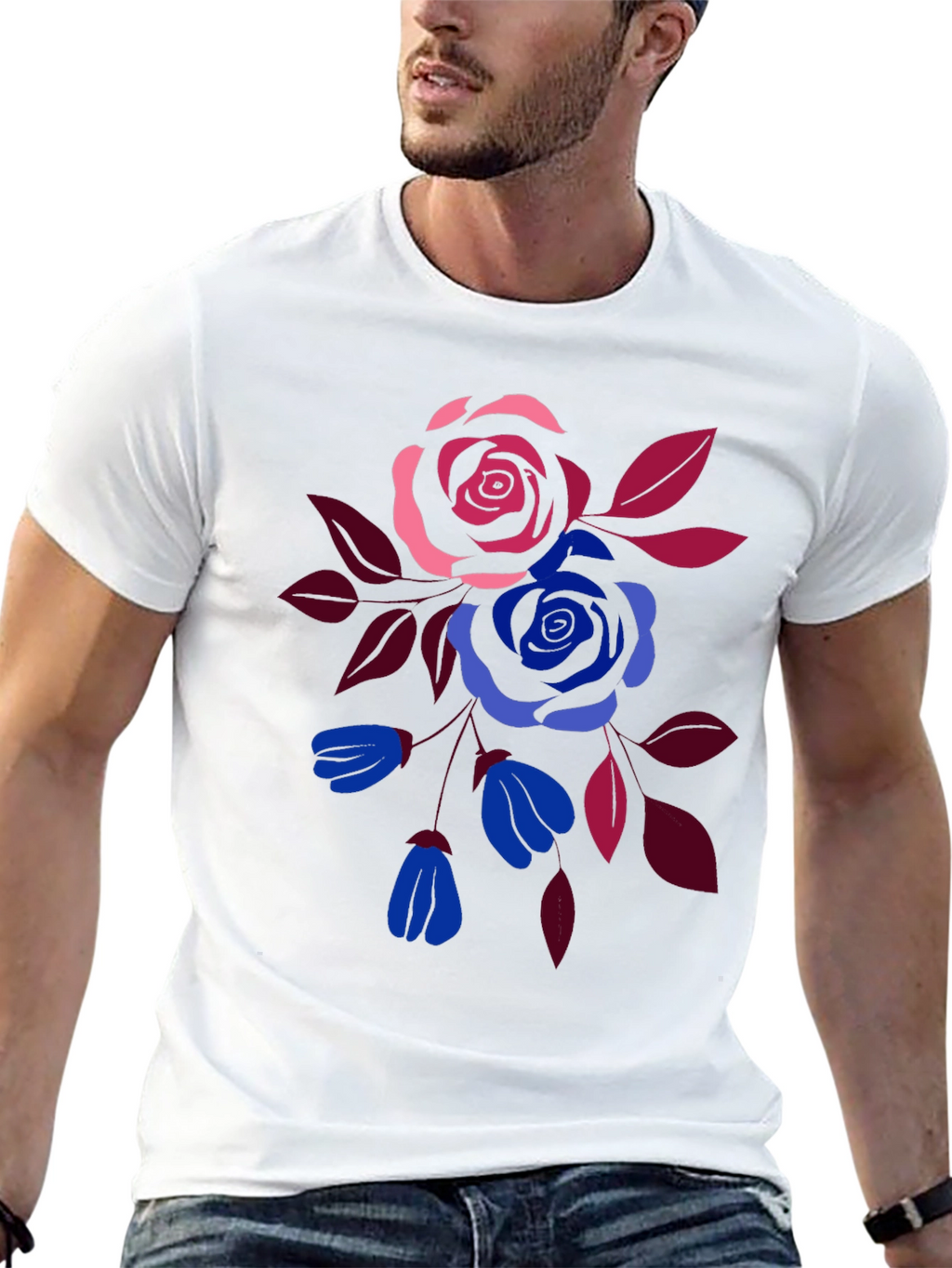 Floral Print Crew Neck T-Shirt