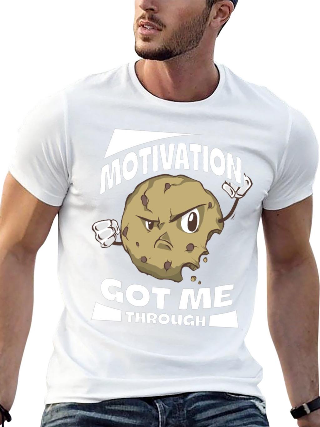 Motivation Cookie Black T-Shirt - Funny Workout Tee